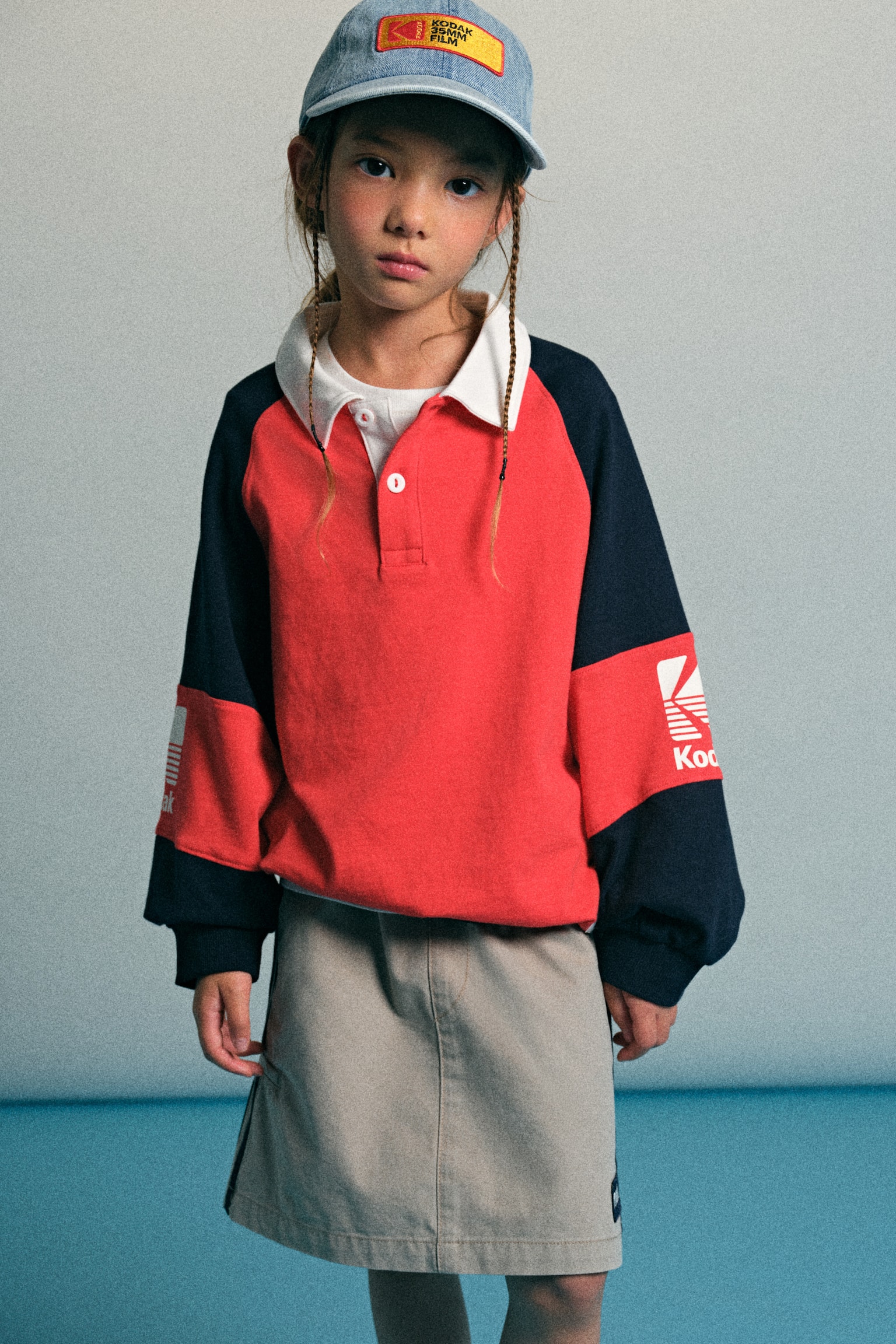 拼色橄欖球衫 - 紅色/Kodak - 5