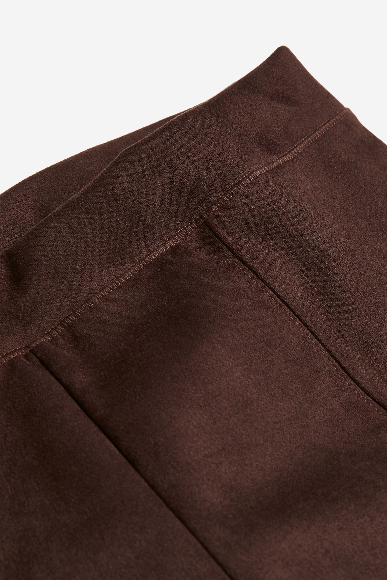 Napped seam-detail leggings - Dark brown/Black - 3