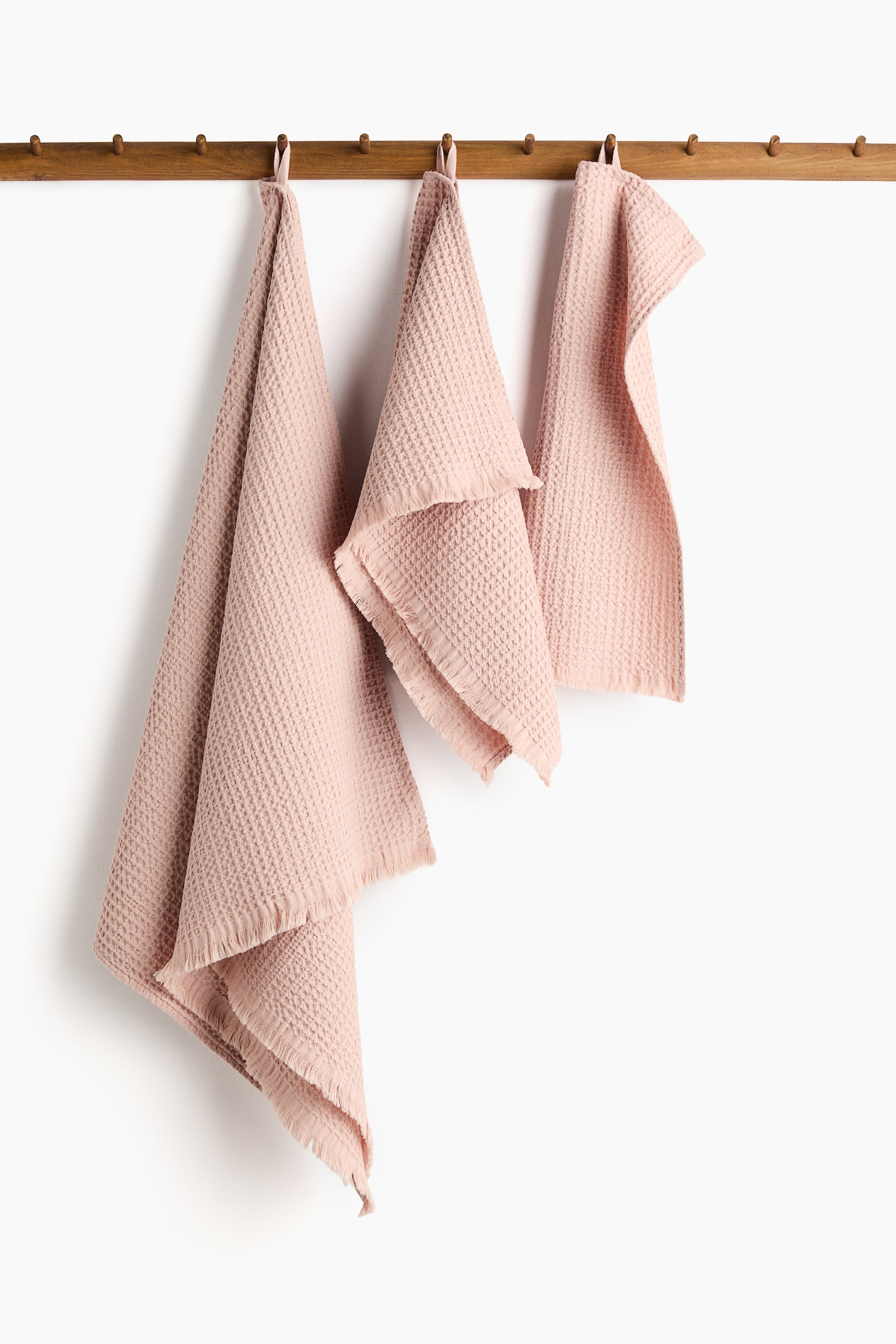 Waffled guest towel - Powder pink/Light yellow/Dark beige/White - 3