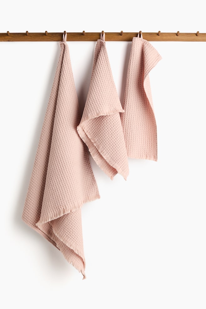Waffled Bath Towel-Powder pink - 4