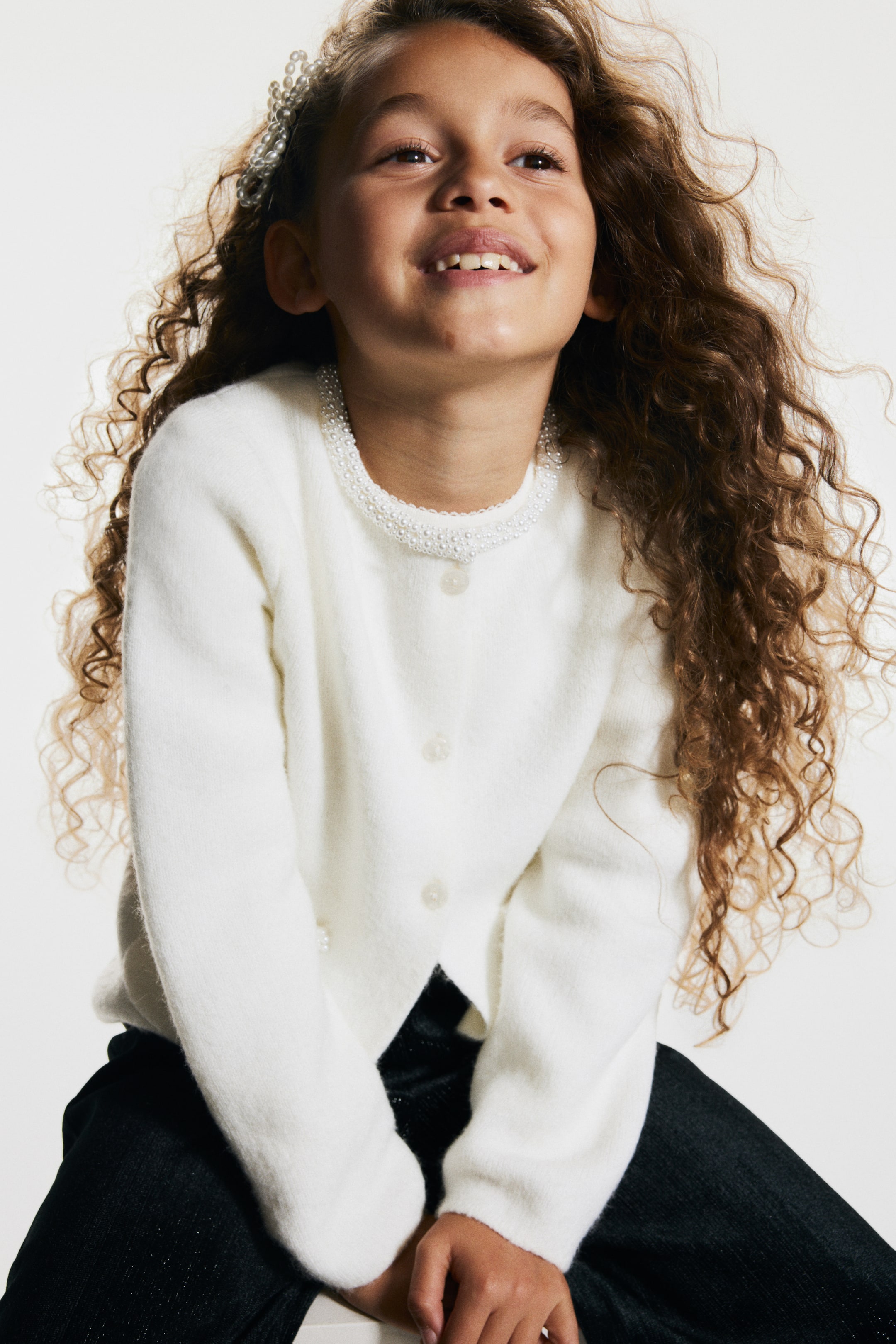 View larger image: Bead-detail cardigan - White - Kids | H&M 2