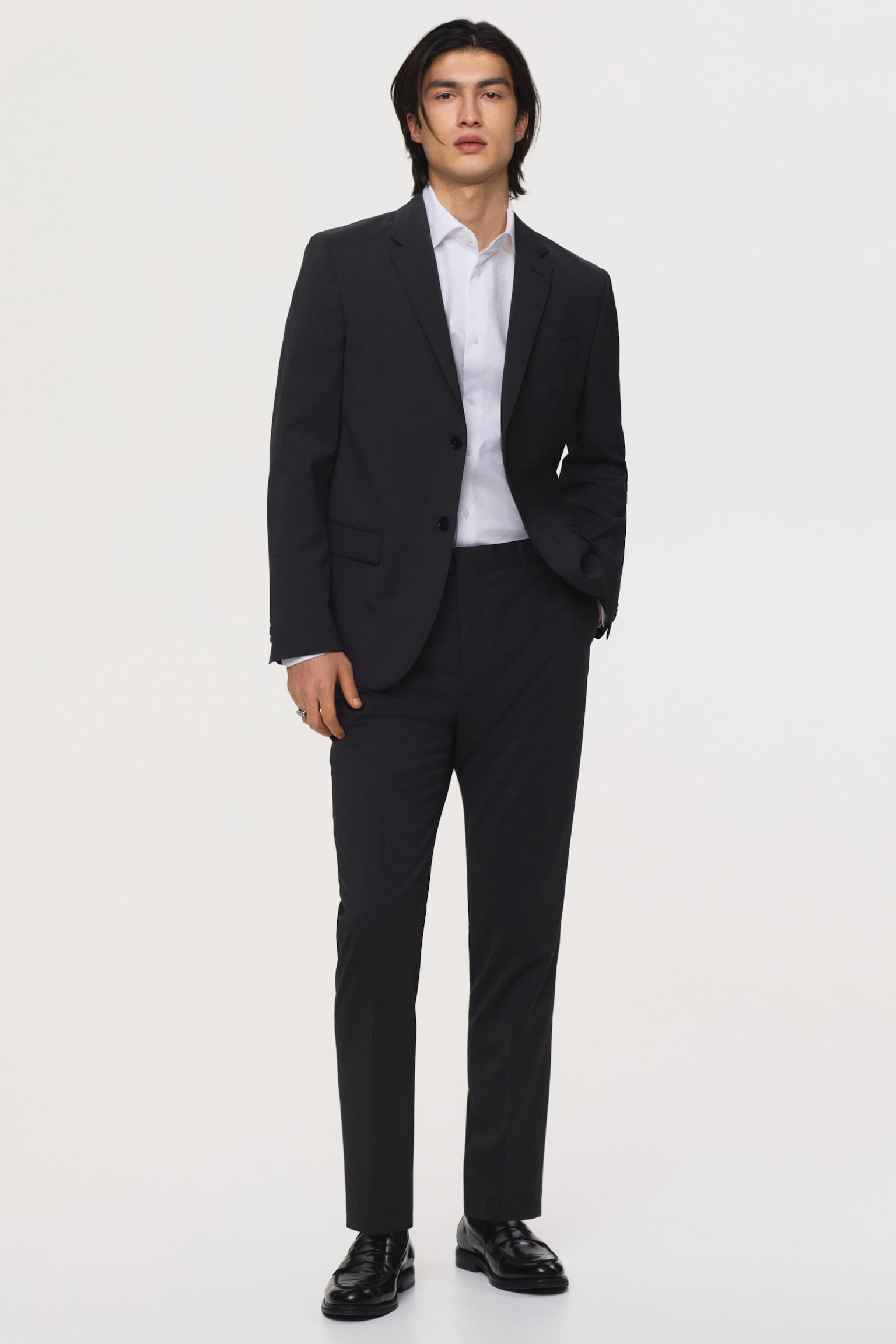 Slim Fit Cotton shirt - White/Black/Blue - 5