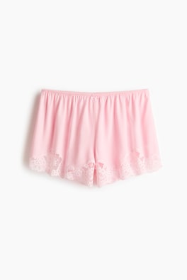 Pyjamasshorts med spetskant