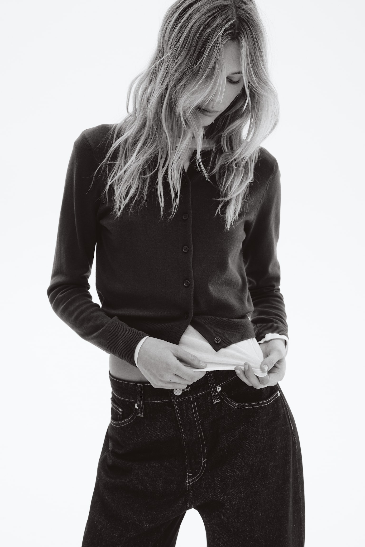 Fine-knit cardigan - Navy blue/Light blue/Black/Mole/Pink/Lilac - 6