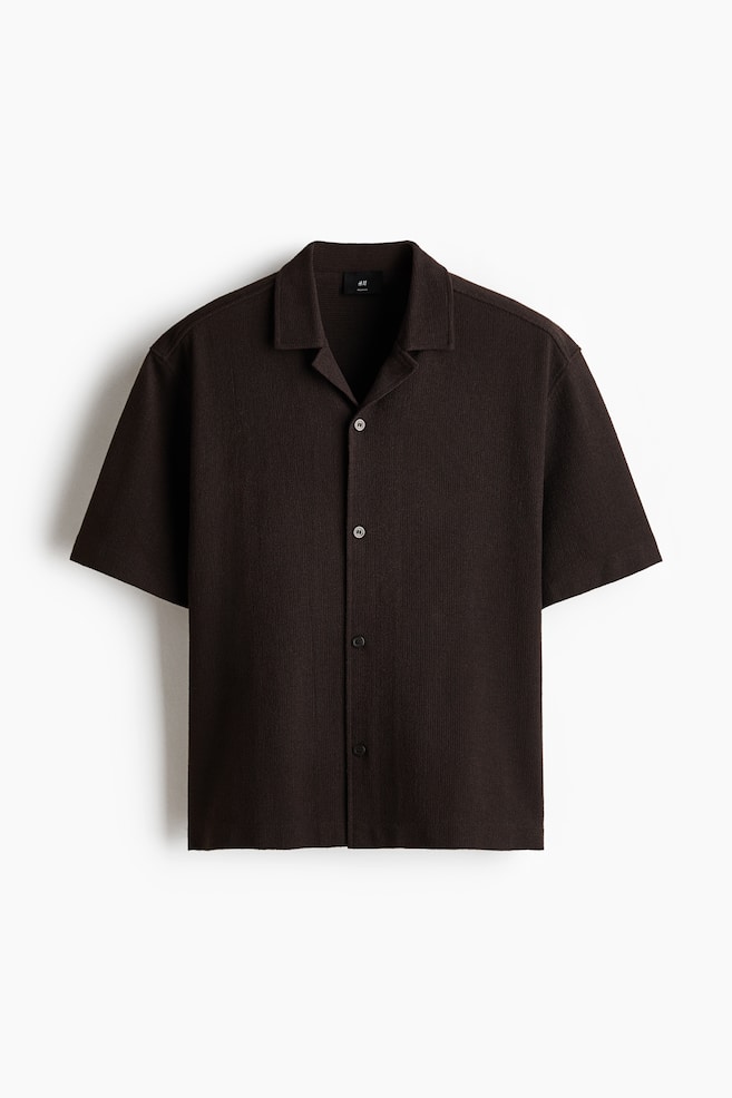 Relaxed-Fit Resort Shirt - Dark brown/Cream/Black/Dark gray - 1