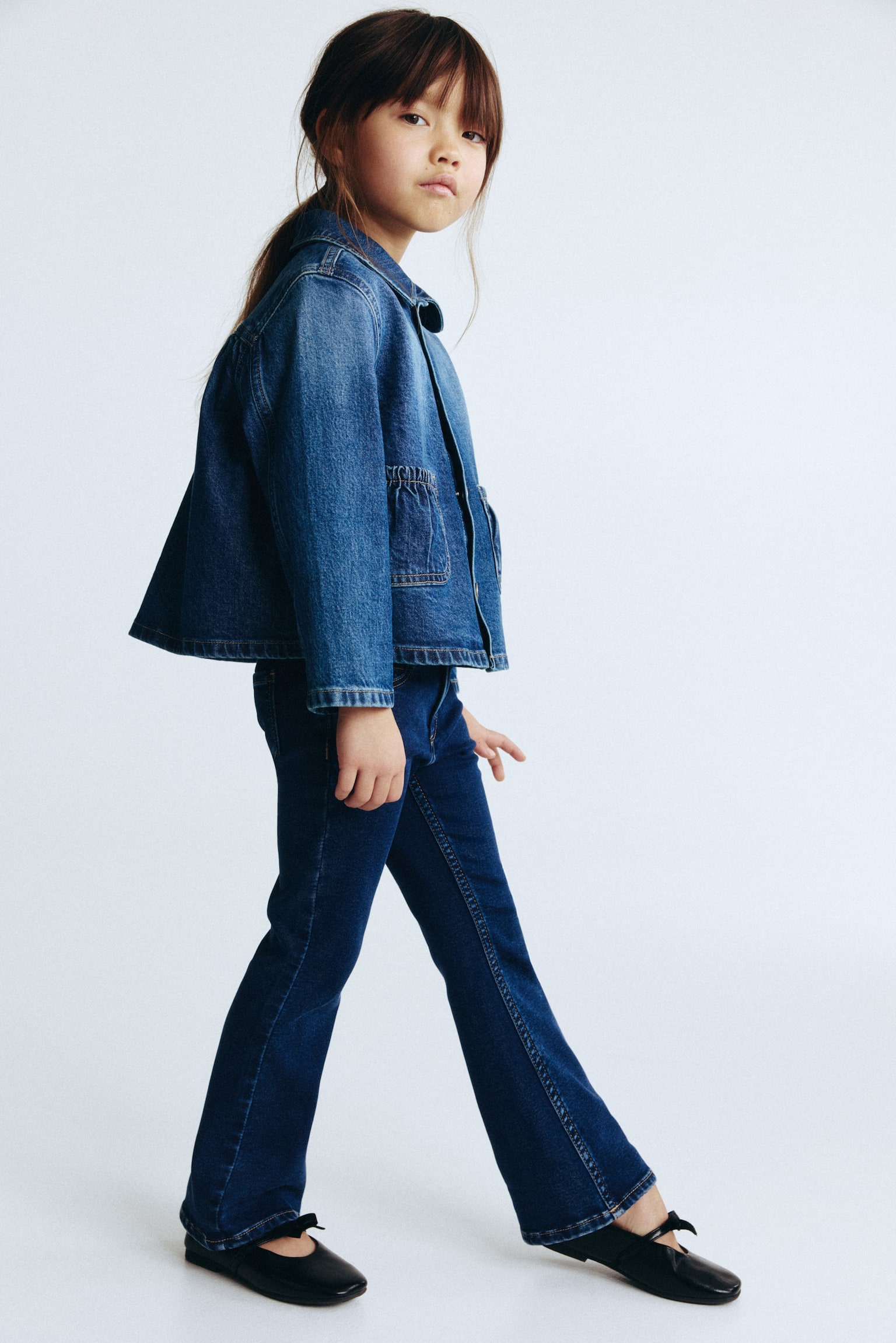 Super Soft Flared Leg Jeans - Dark denim blue/Light denim blue/Denim blue - 5