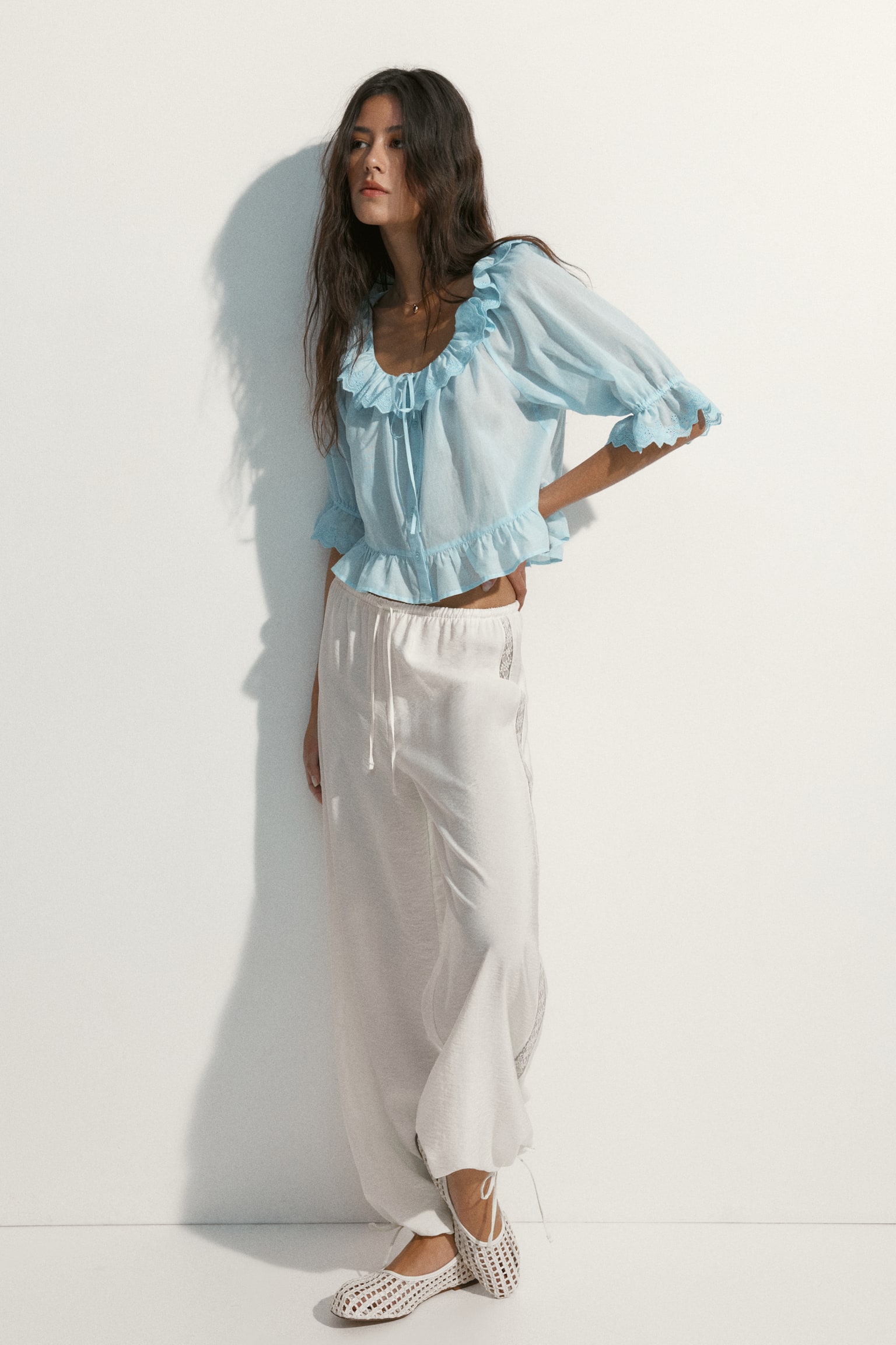Broderie anglaise cotton blouse - 3
