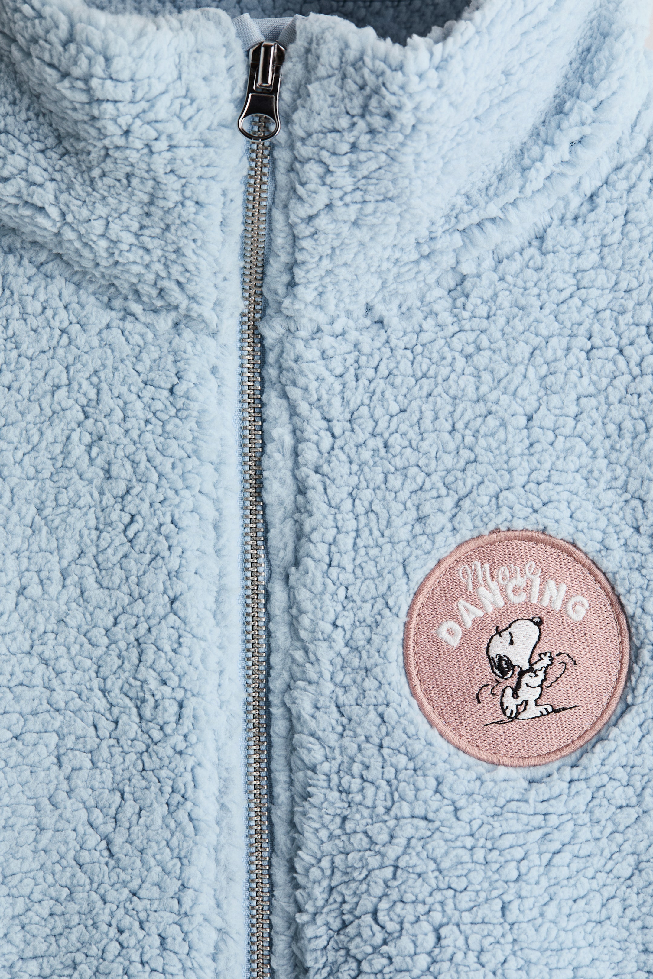 Motif-Detail Teddy Fleece Jacket