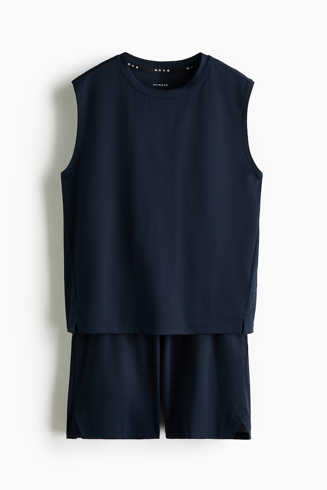 2-piece sports set with DryMove™ - Dark blue/Dark green - 1