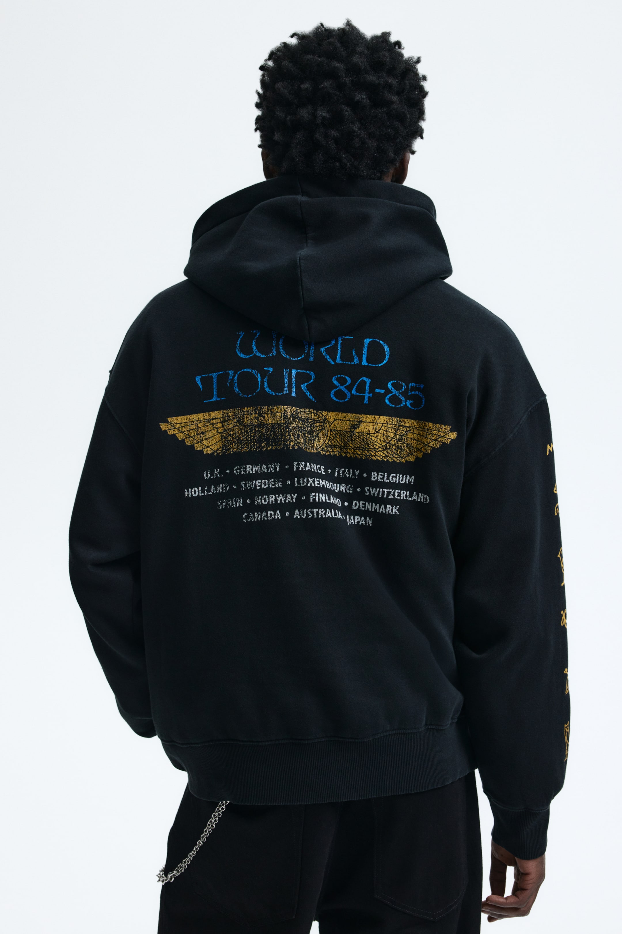 이미지 확대 보기: 오버사이즈핏 프린트 후드티 - 블랙/Iron Maiden - Men | H&M KR 5