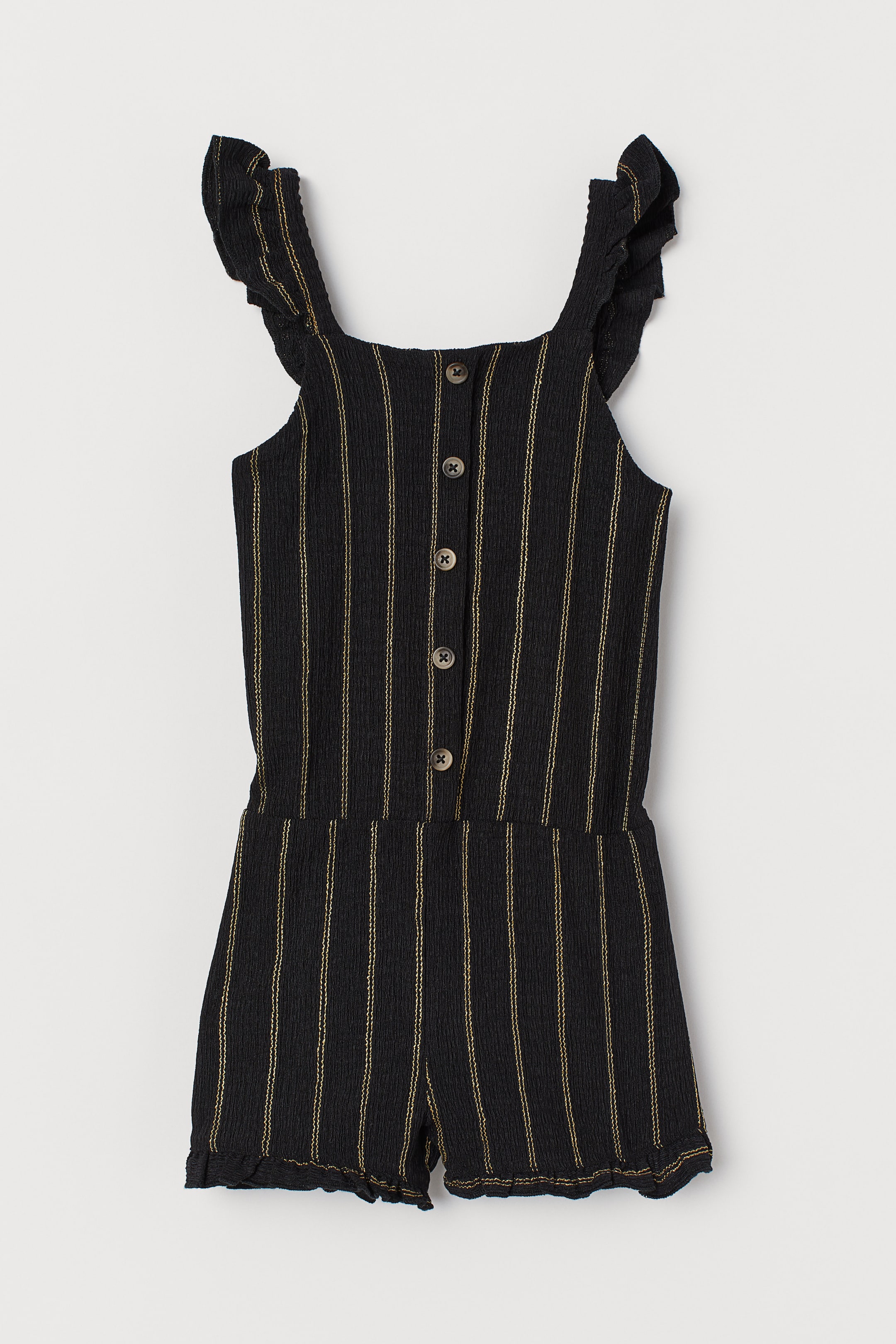 View larger image: Playsuit with frills - Black/Striped - Kids | H&M IE 1