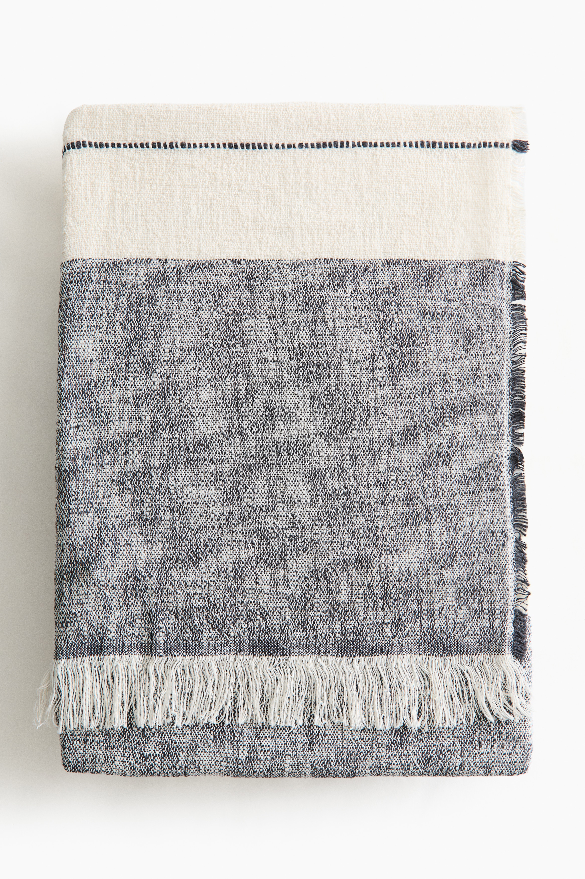Linen-Blend Throw - Dark gray/cream/Yellow/cream/Beige/cream/Blue/cream
