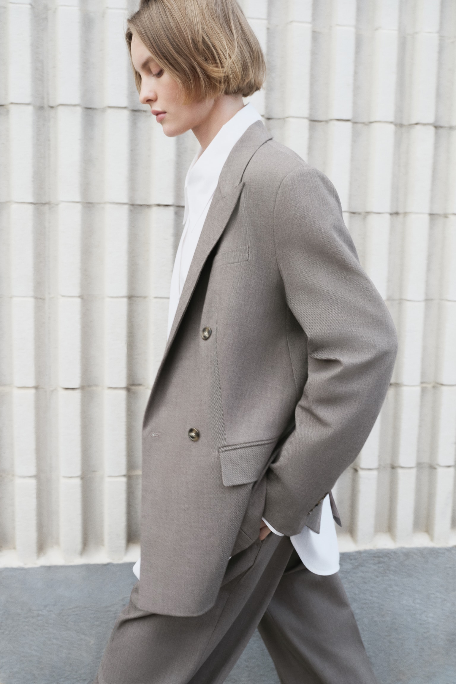 ダブルブレストブレザー - ダークモール - 3