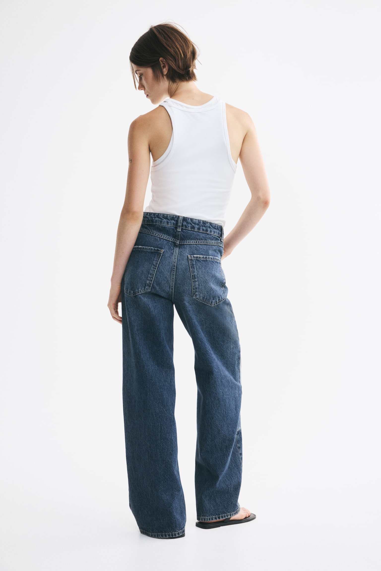 Женские джинсы H&M Patchwork-Detail, цвет: Джинсовый синий — фото 6