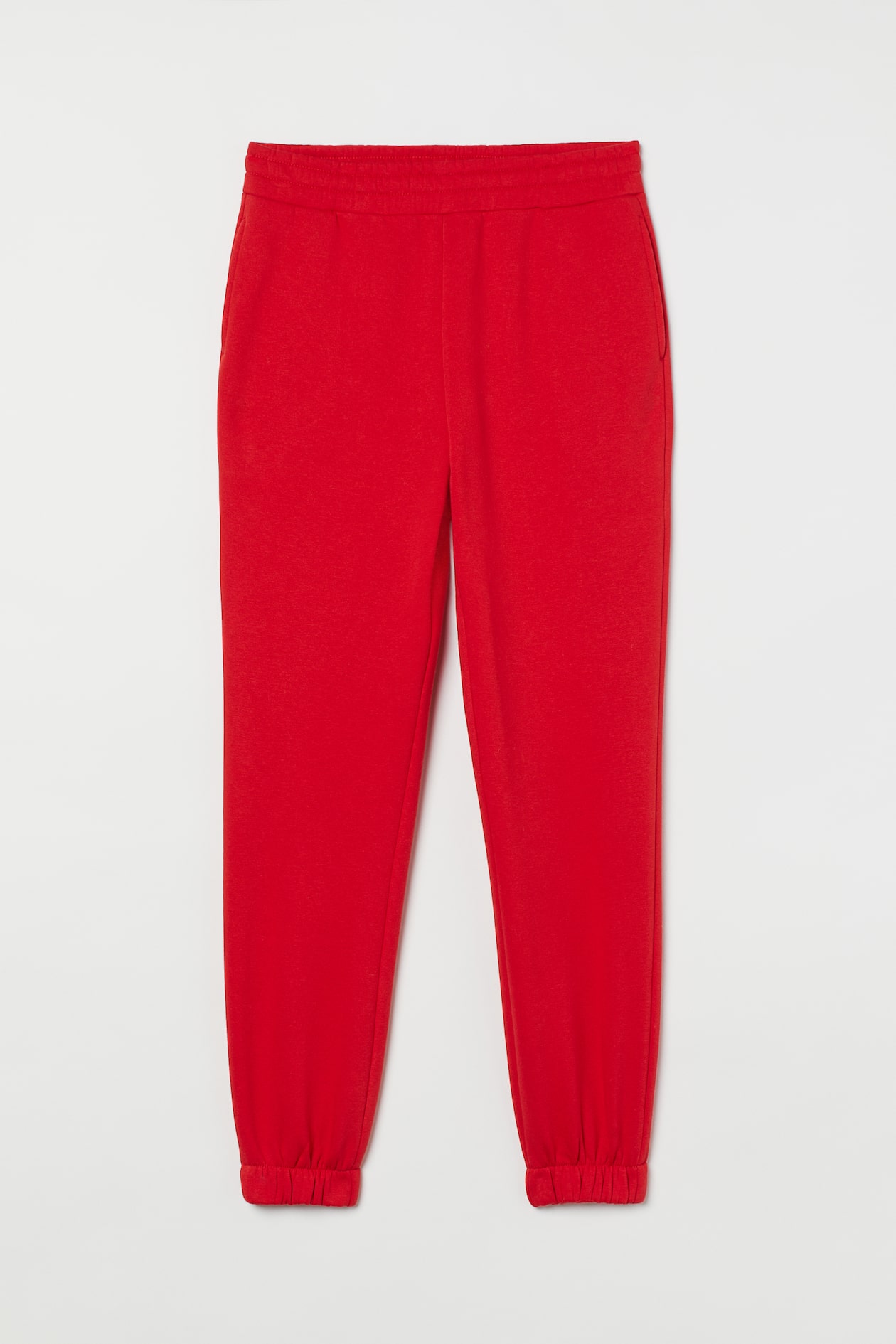 Cotton-blend Sweatpants - High waist - Long - Bright red - Ladies | H&M US