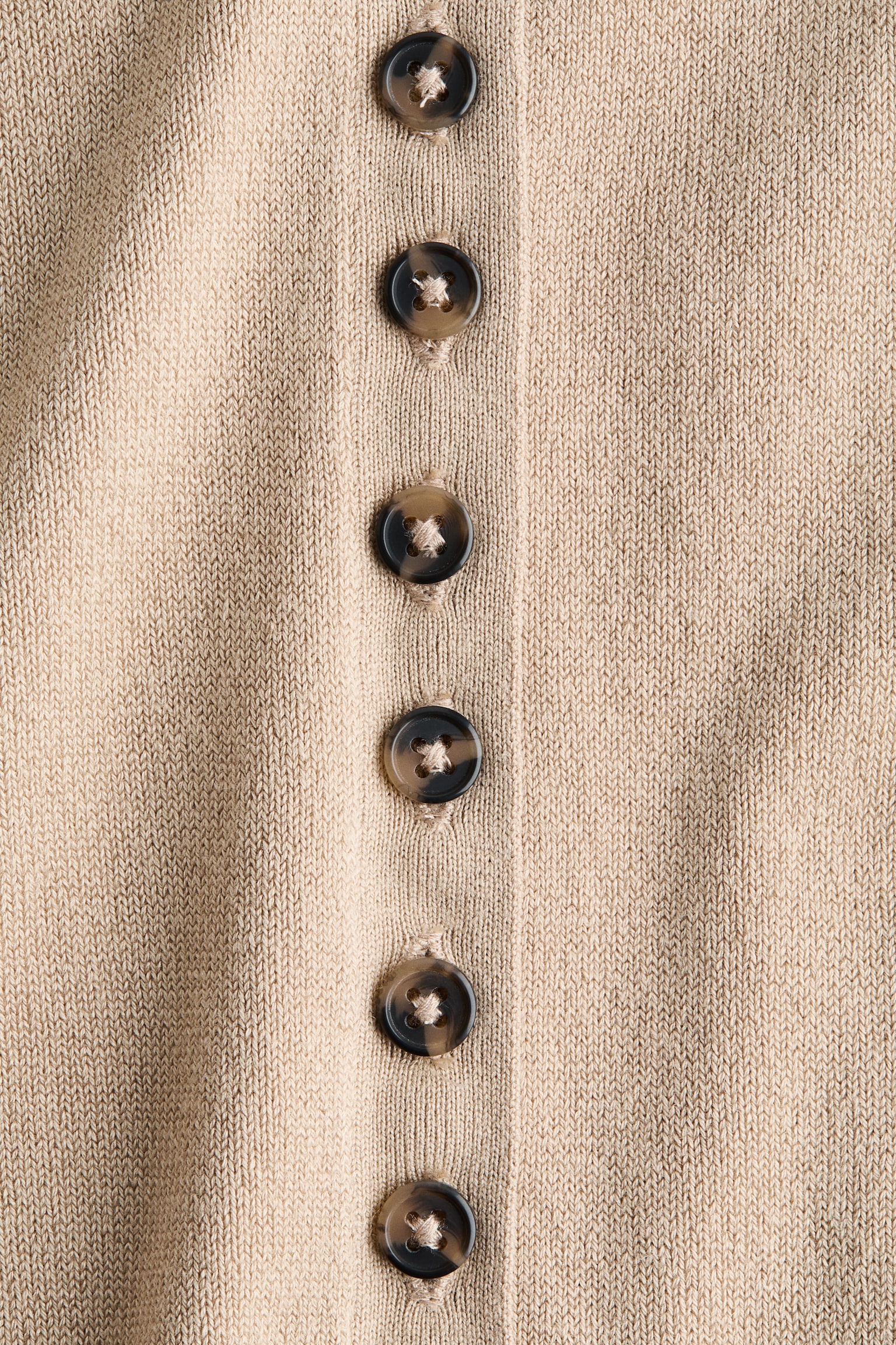 Fine-knit cardigan - Beige/Black - 2