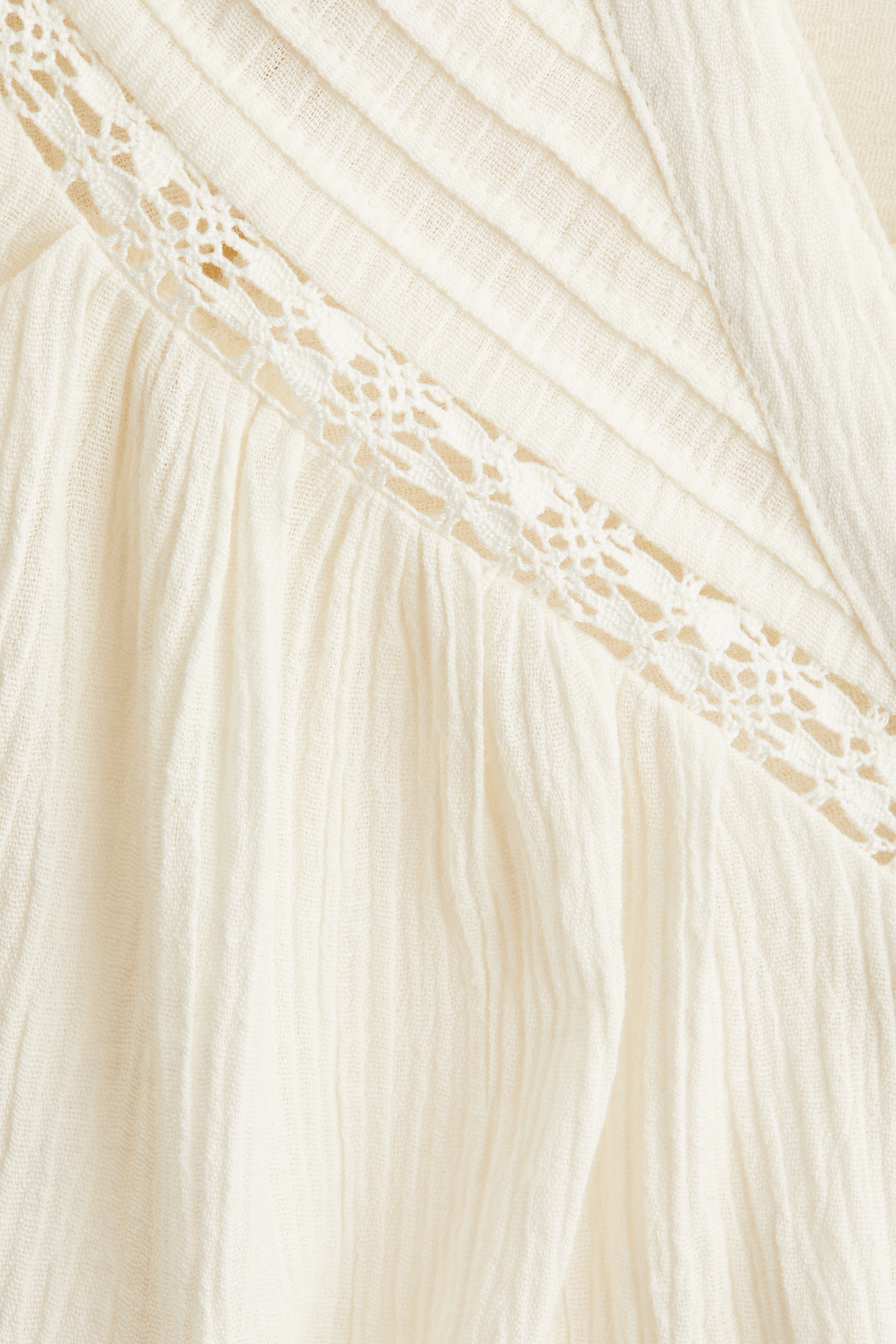 Crinkled linen-blend blouse