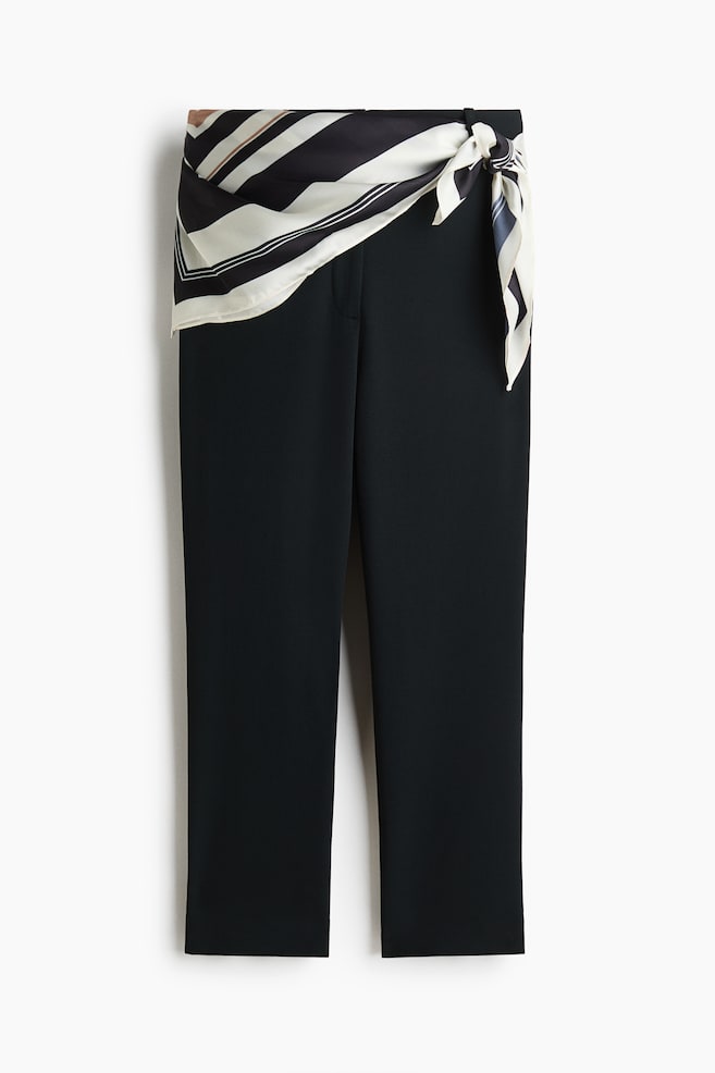 Capri trousers with scarf - Black - 1