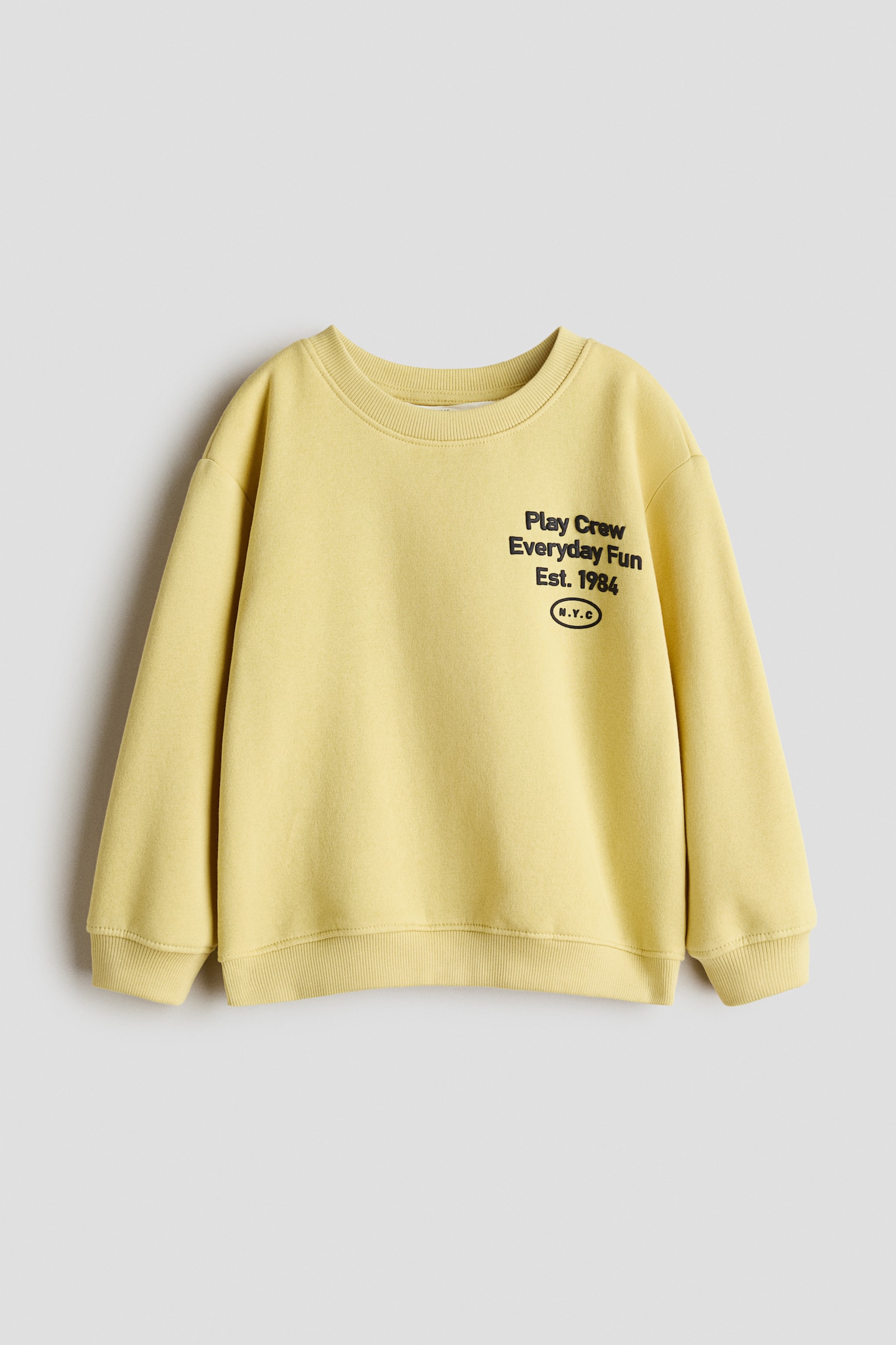 Printed brushed-inside sweatshirt - Light dusty yellow/Play Crew/Beige/Dinosaurs/Cream/New York Diner/White/Green striped/Navy blue/Dog/Dark green/Sports balls/Light beige/Dinosaurs/Light grey marl/Chelsea/Dark brown/Lion/Grey/Spider/Mint green/Skulls/Orange/Jack-o'-lantern - 1