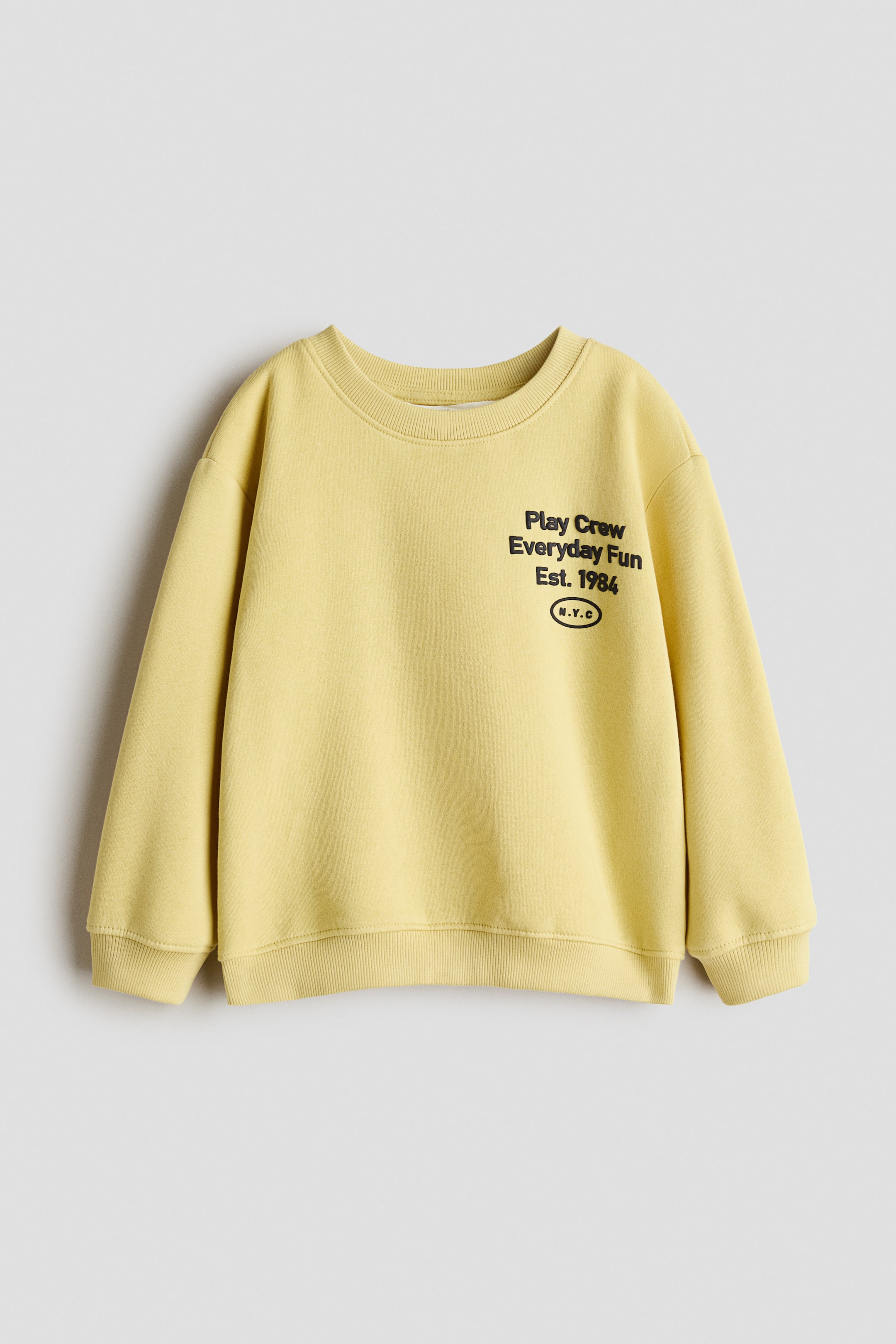 View larger image: Printed brushed-inside sweatshirt - Light dusty yellow/Play Crew - Kids | H&M 1