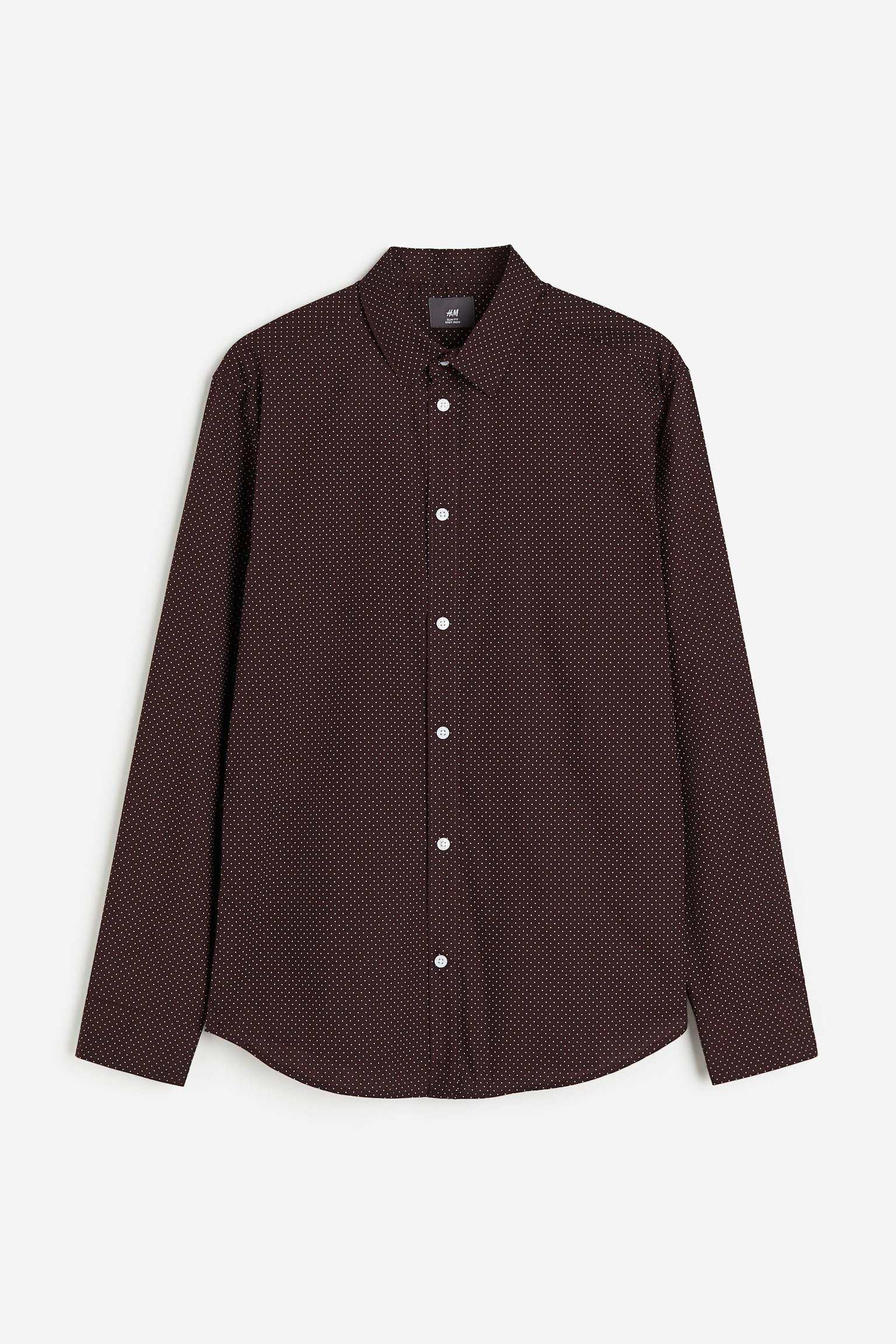 Slim Fit Easy-iron shirt - Dark brown/Spotted/Dark green/Spotted - 1