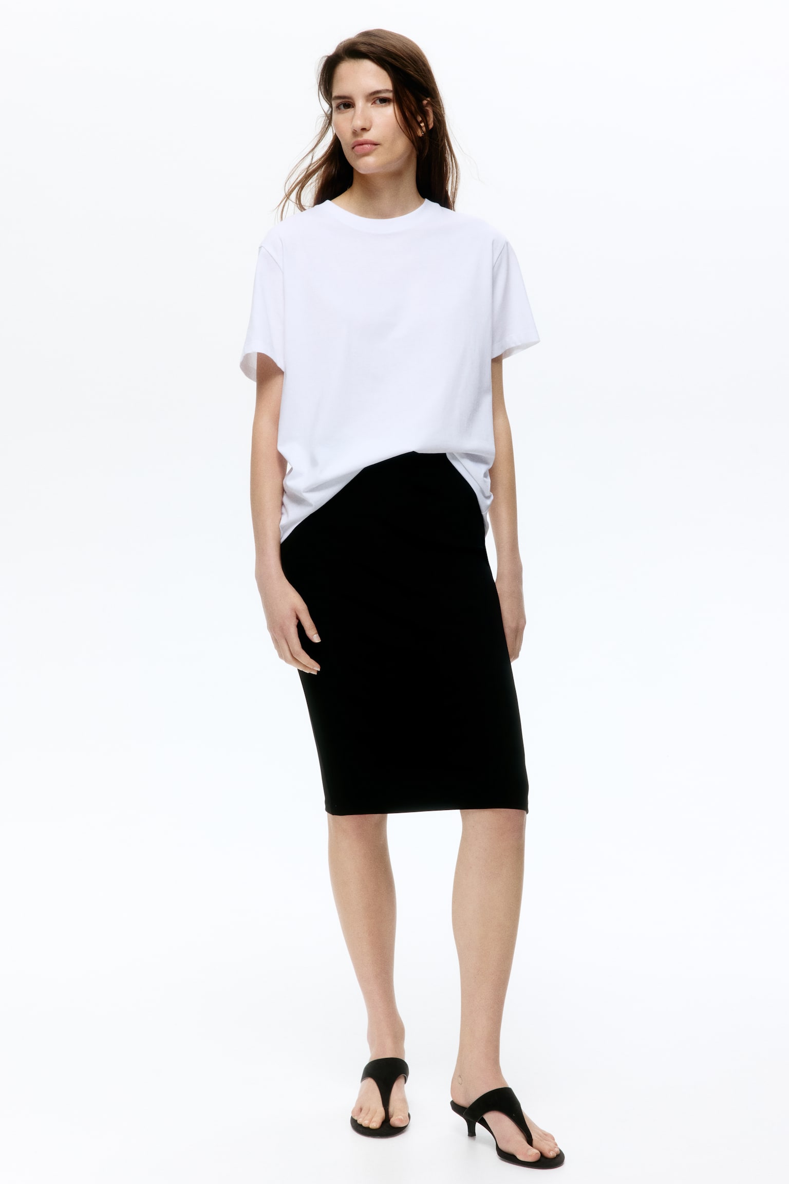 Женская юбка H&M Ribbed Viscose, цвет: Чёрный — фото 4