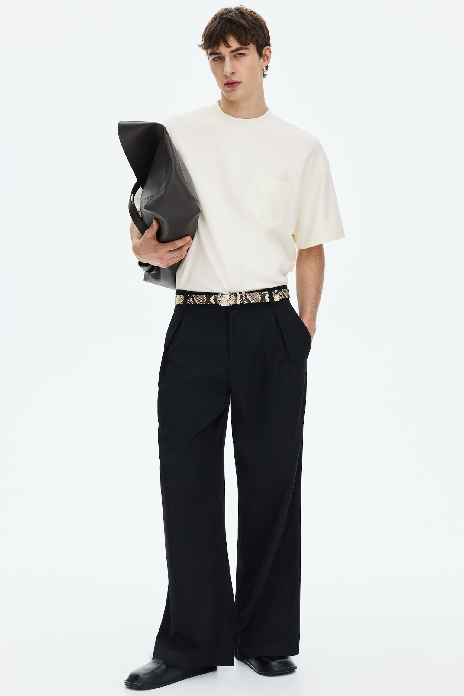 טישירט Oversized Fit-קרם - 4