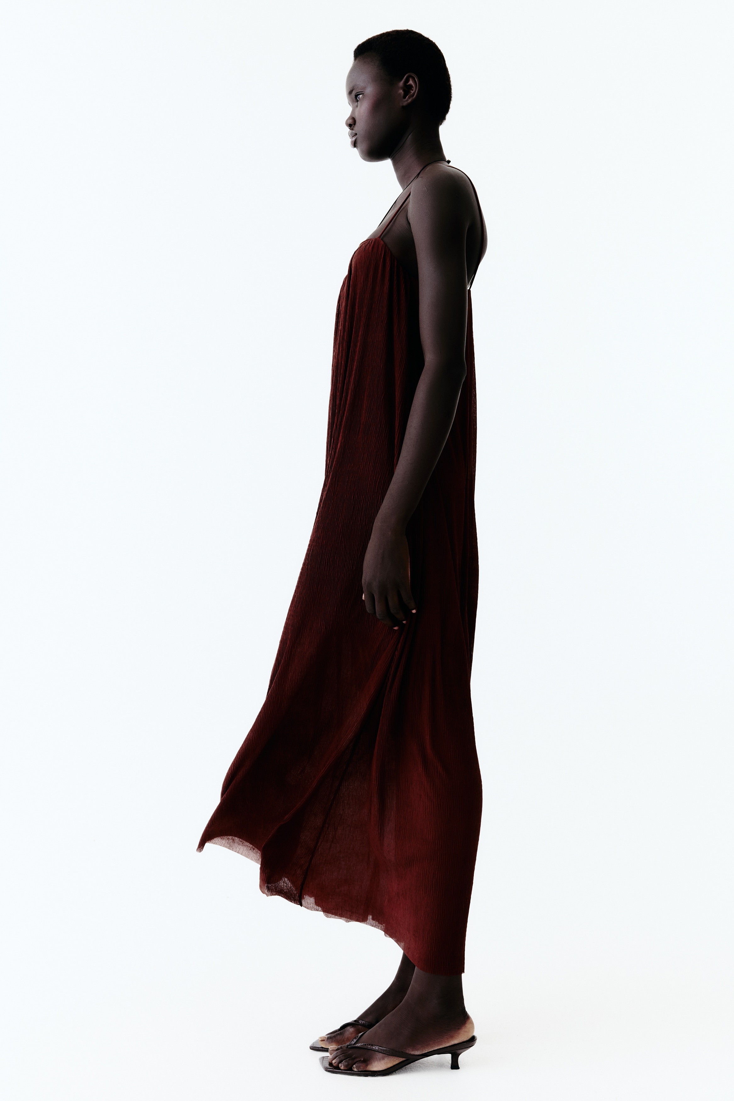 Plissé strappy dress