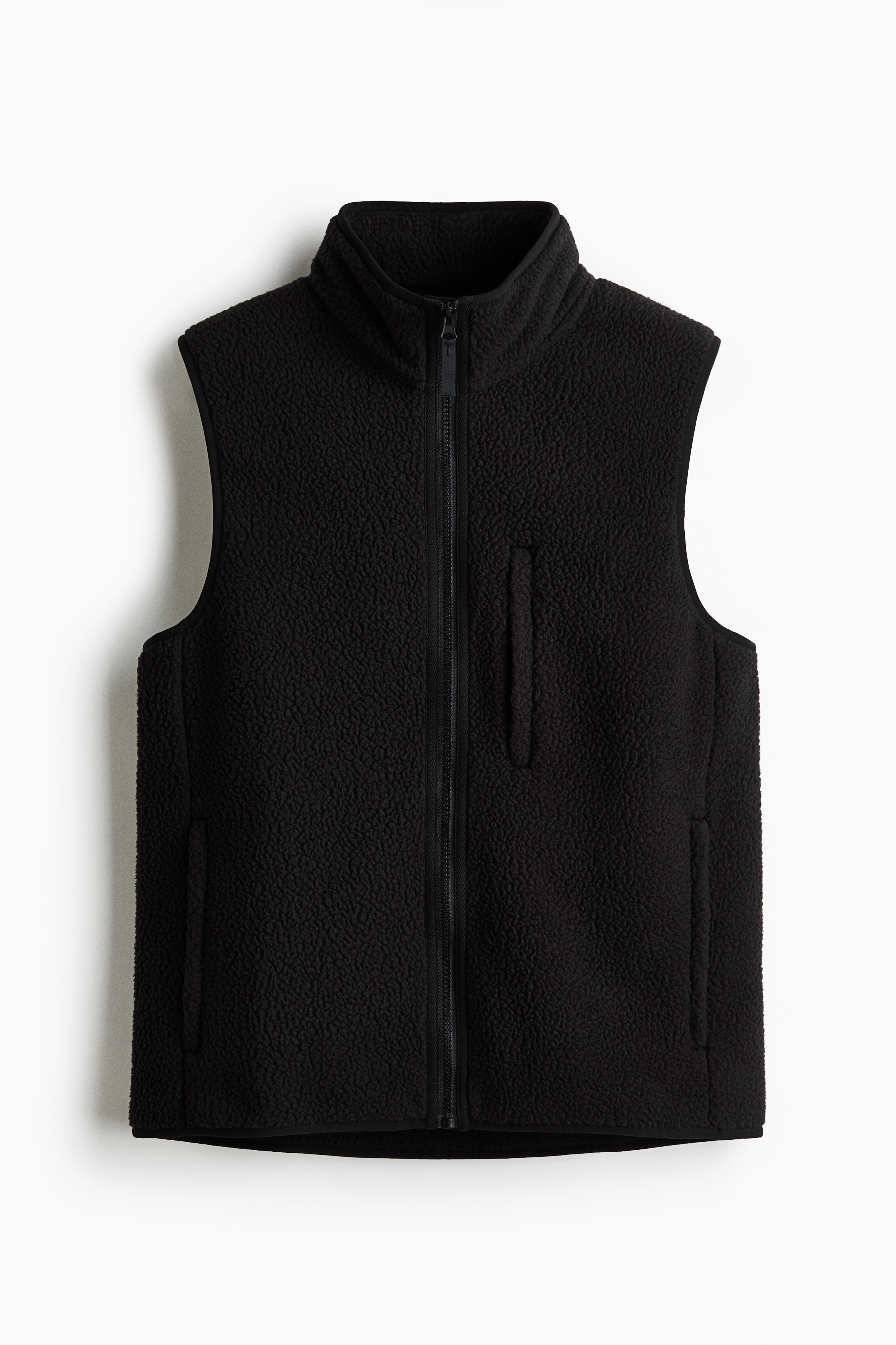 H & M - Sportweste aus Teddyfleece in Regular Fit - Schwarz - Sportswear