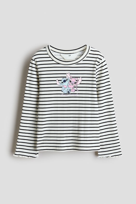 Детские топы H&M Ribbed Printed Top