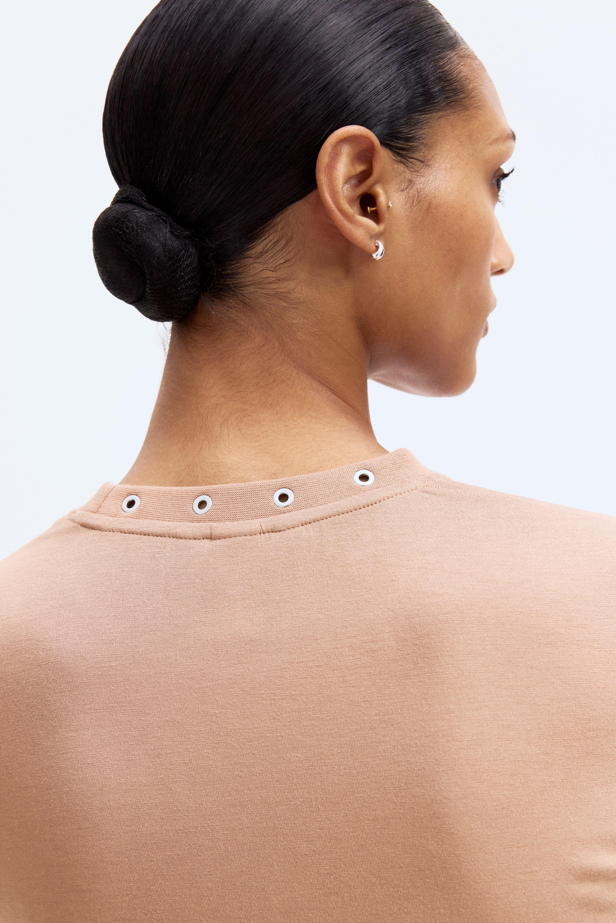 View larger image: Metal-Detail T-Shirt - Beige - Ladies | H&M US 3