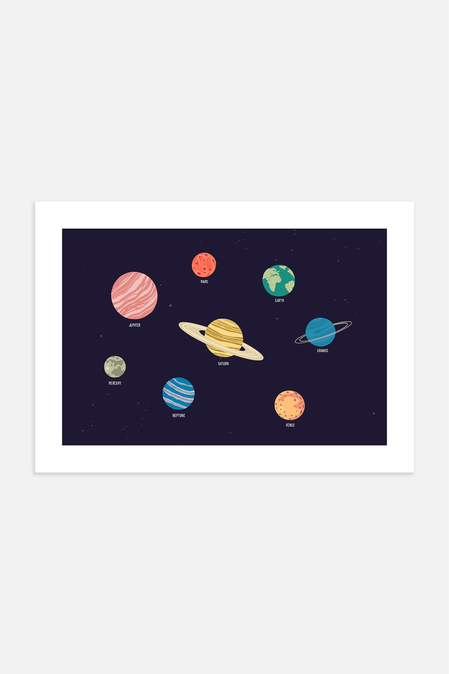 Kids Solar System Poster - Blue/green/orange/red - 1