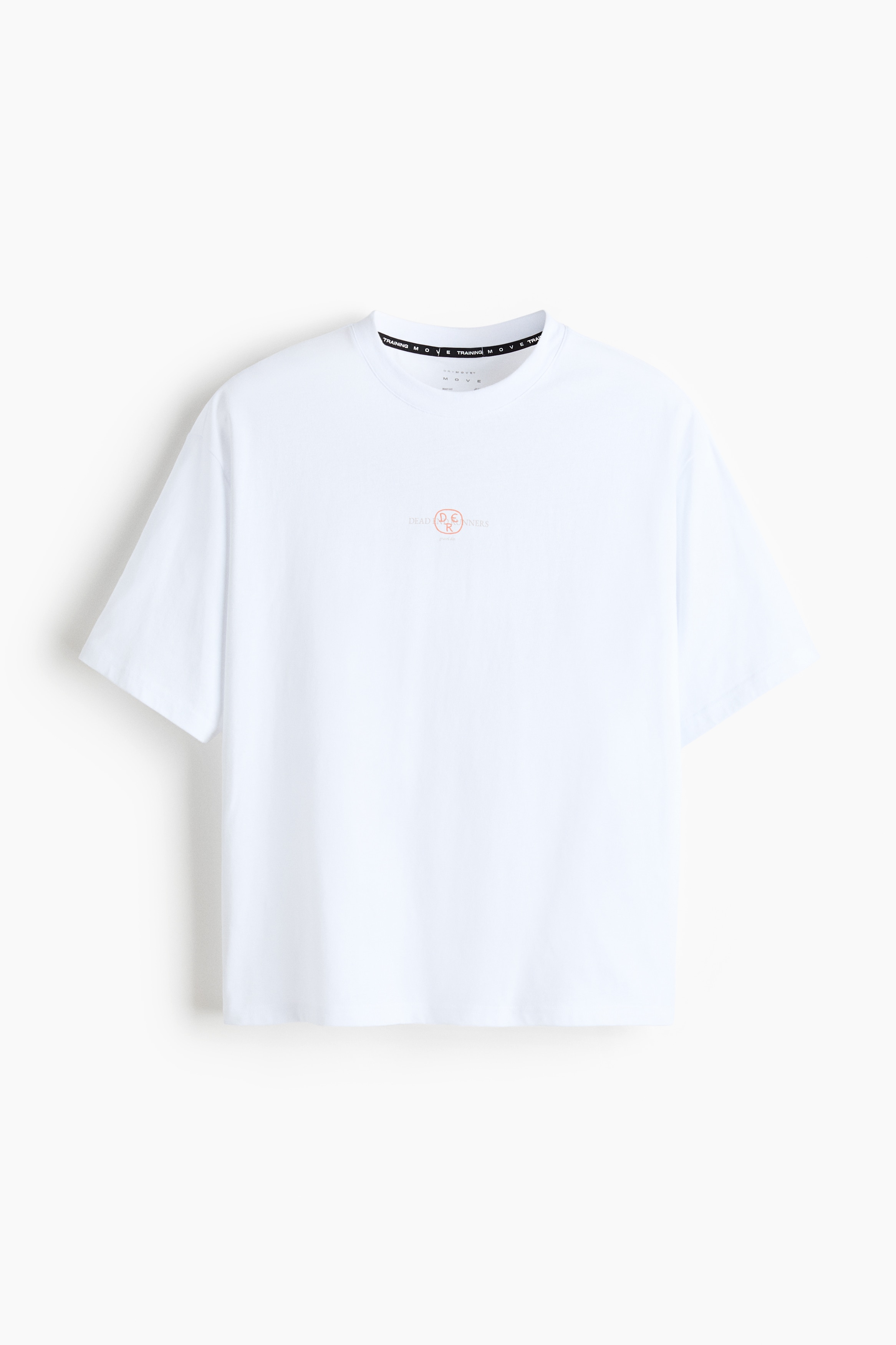 Boxy-style sports T-shirt with DryMove™ - White/Dead End Runners/White/La Puissance