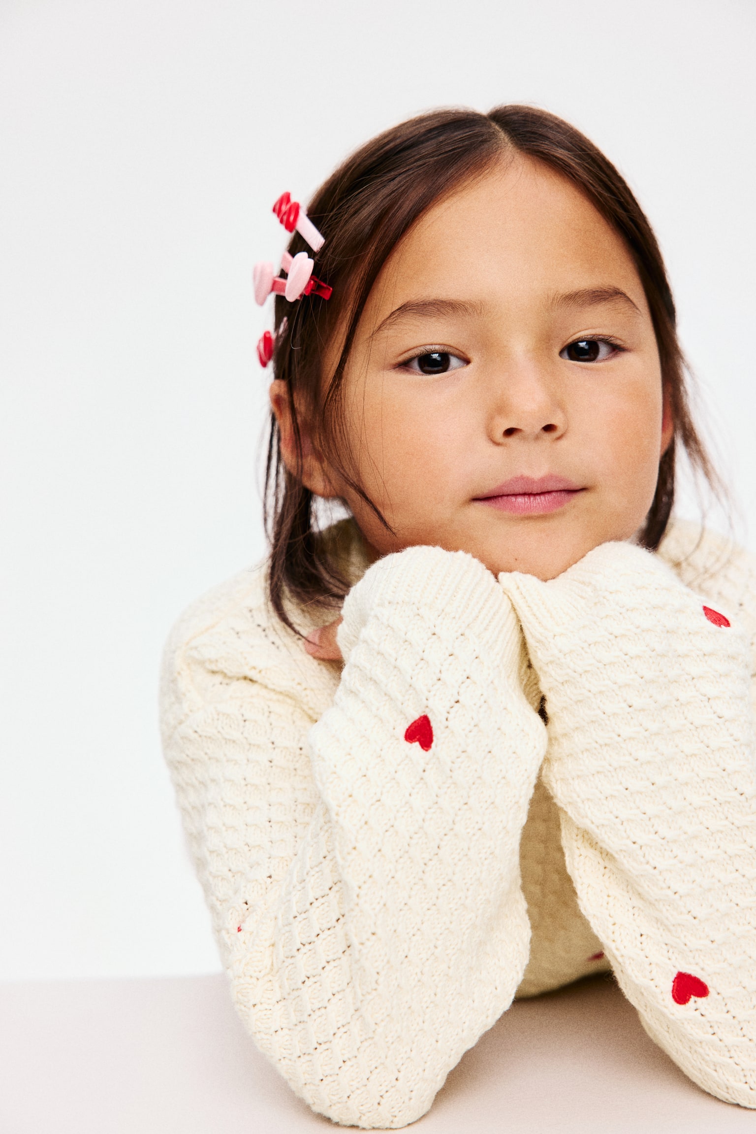 Textured-knit jumper - Cream/Hearts/Blue/Striped/Red/Striped - 5