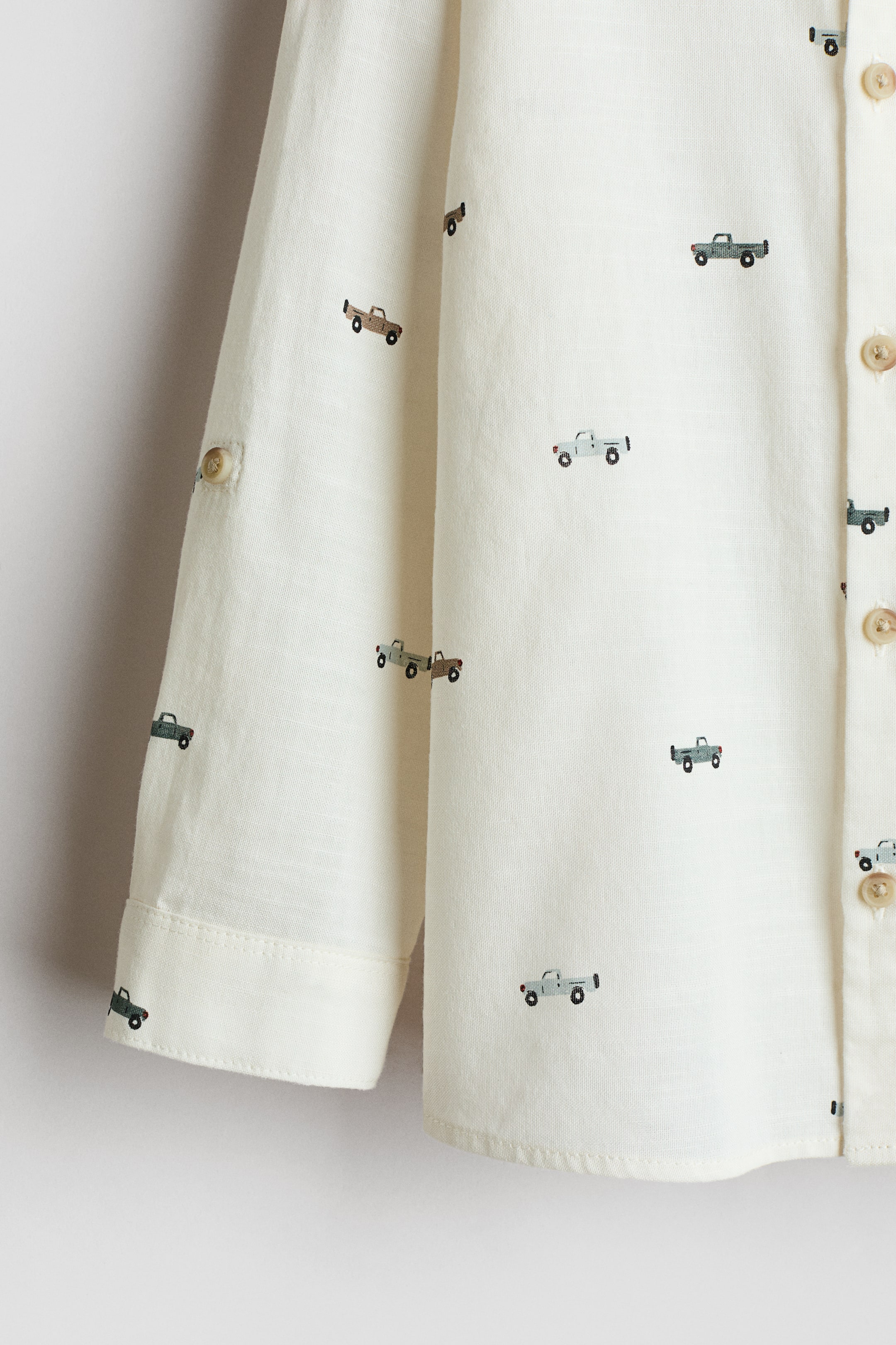 Chemise en coton avec col sans rabat