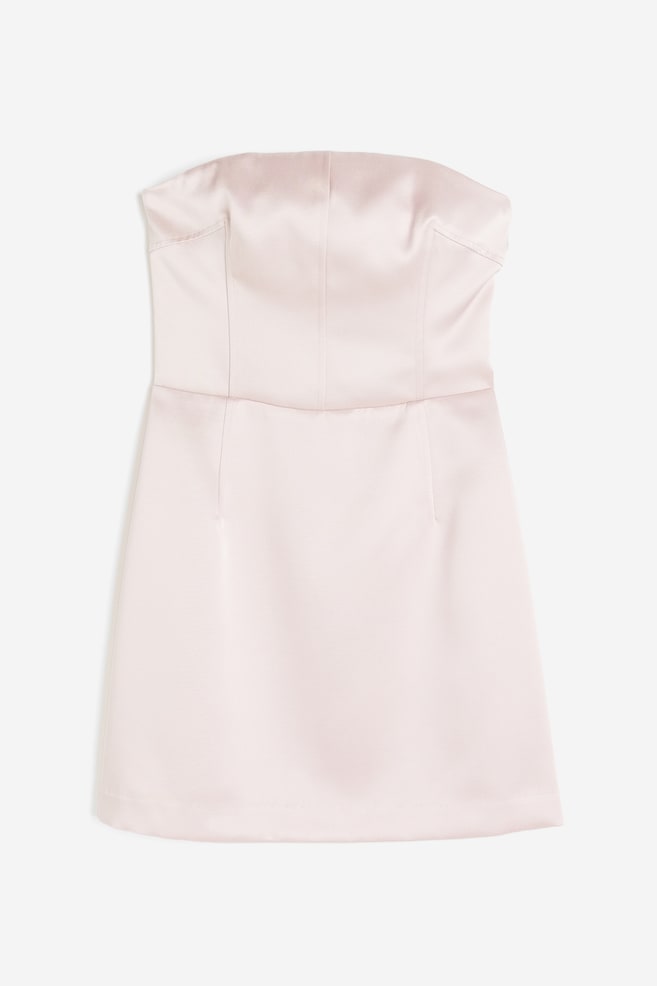 Mini-Bandeaukleid - Hellrosa/Schwarz - 1