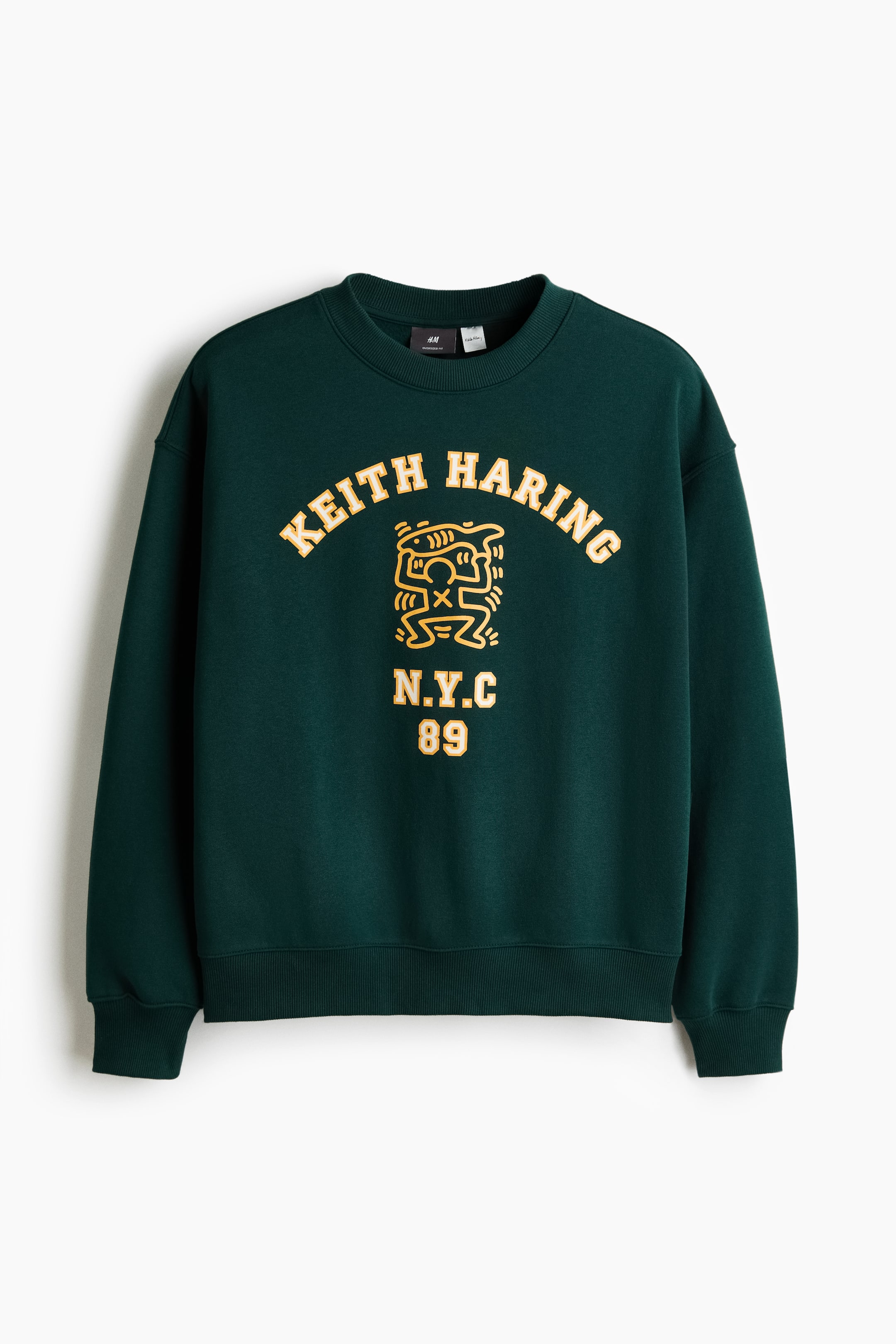 Ver imagem maior: Sweatshirt com estampado Oversized Fit - Green/Keith Haring - HOMEM | H&M PT 1