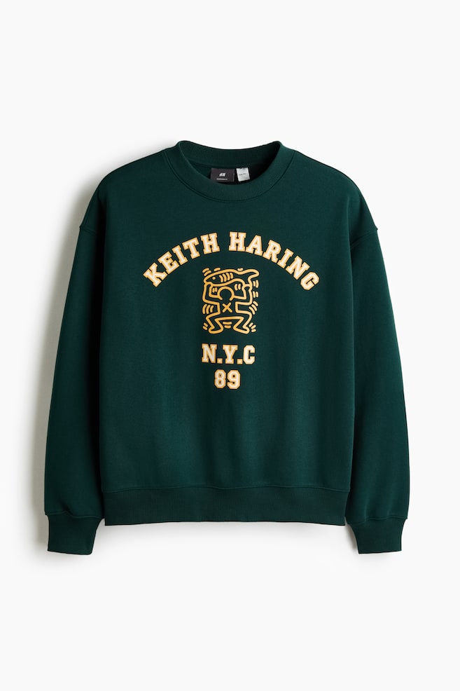 Bedrucktes Sweatshirt in Oversized Fit - Grün/Keith Haring/Schwarz/Cypress Hill/Grün/Snoopy - 1
