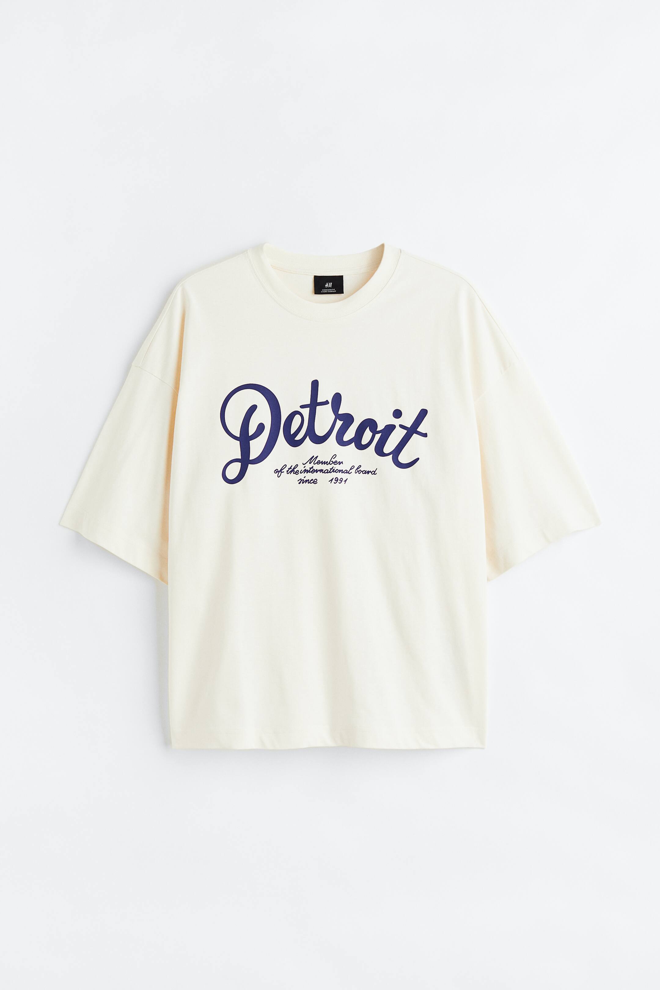 Xem ảnh lớn hơn: Áo thun in hình Oversized Fit - Màu kem/Detroit - Men | H&M VN 1