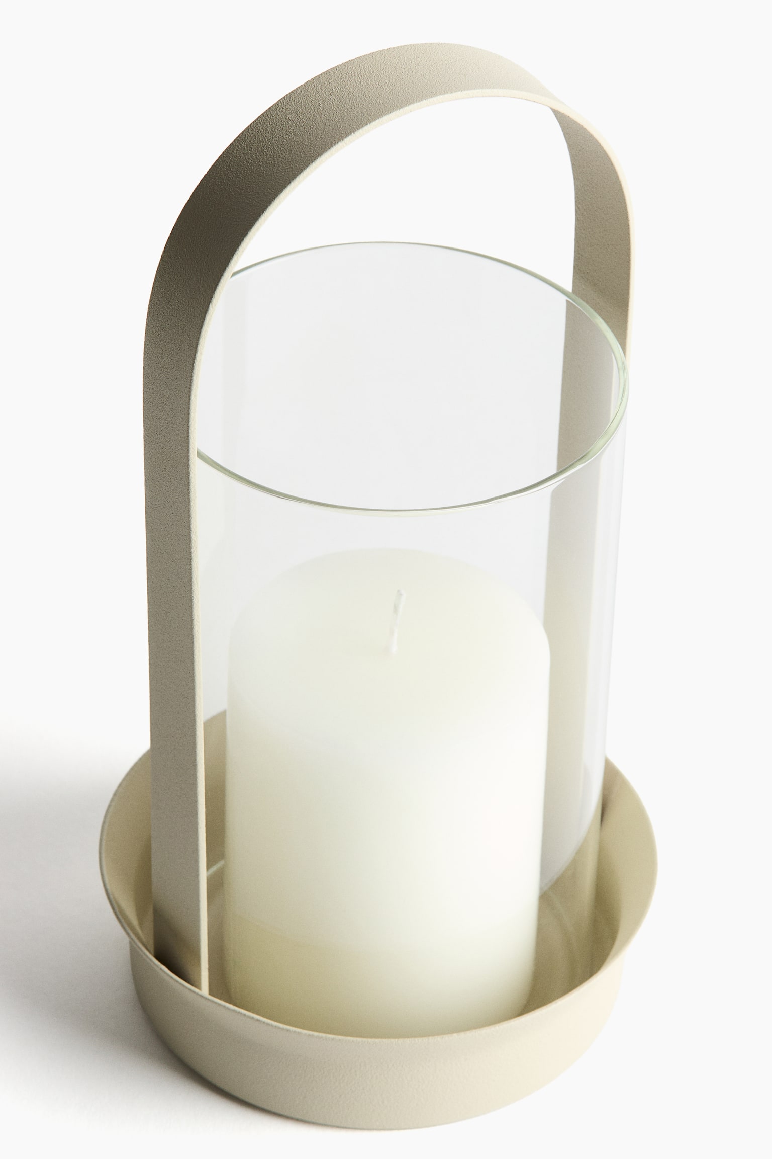 Glass lantern - Light beige/Black - 4