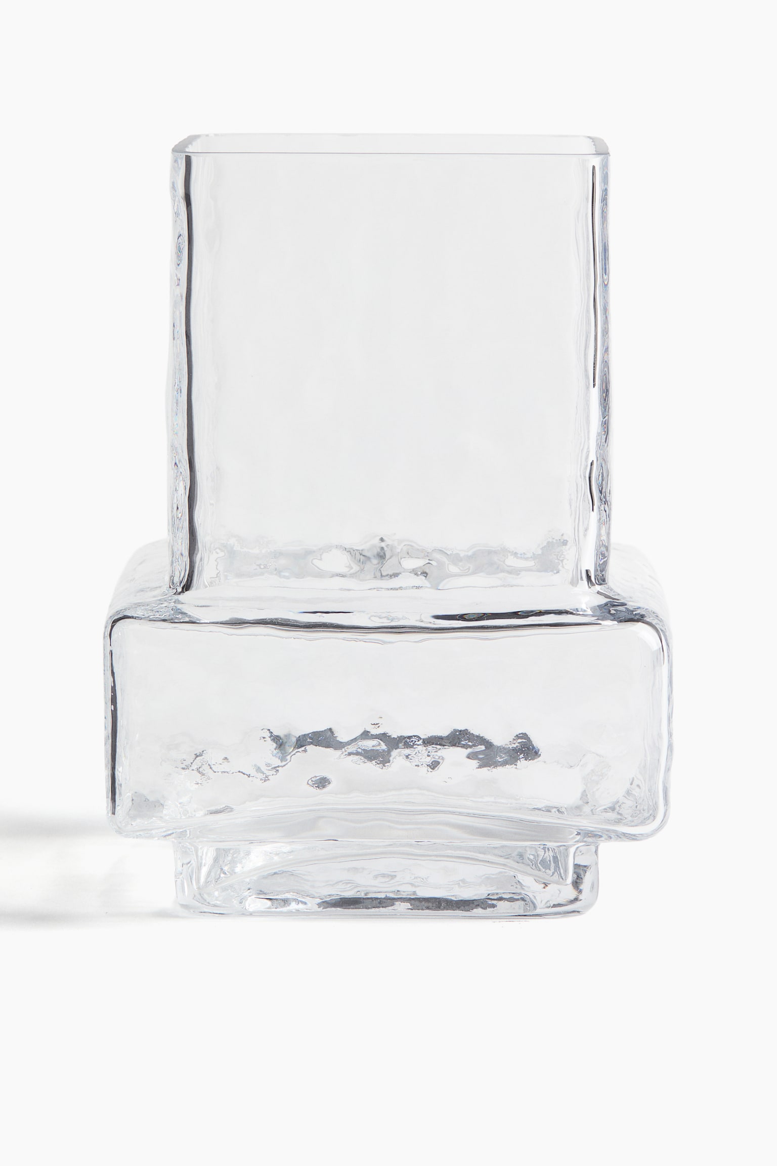 텍스처 유리 화병 - 투명/라이트 브라운