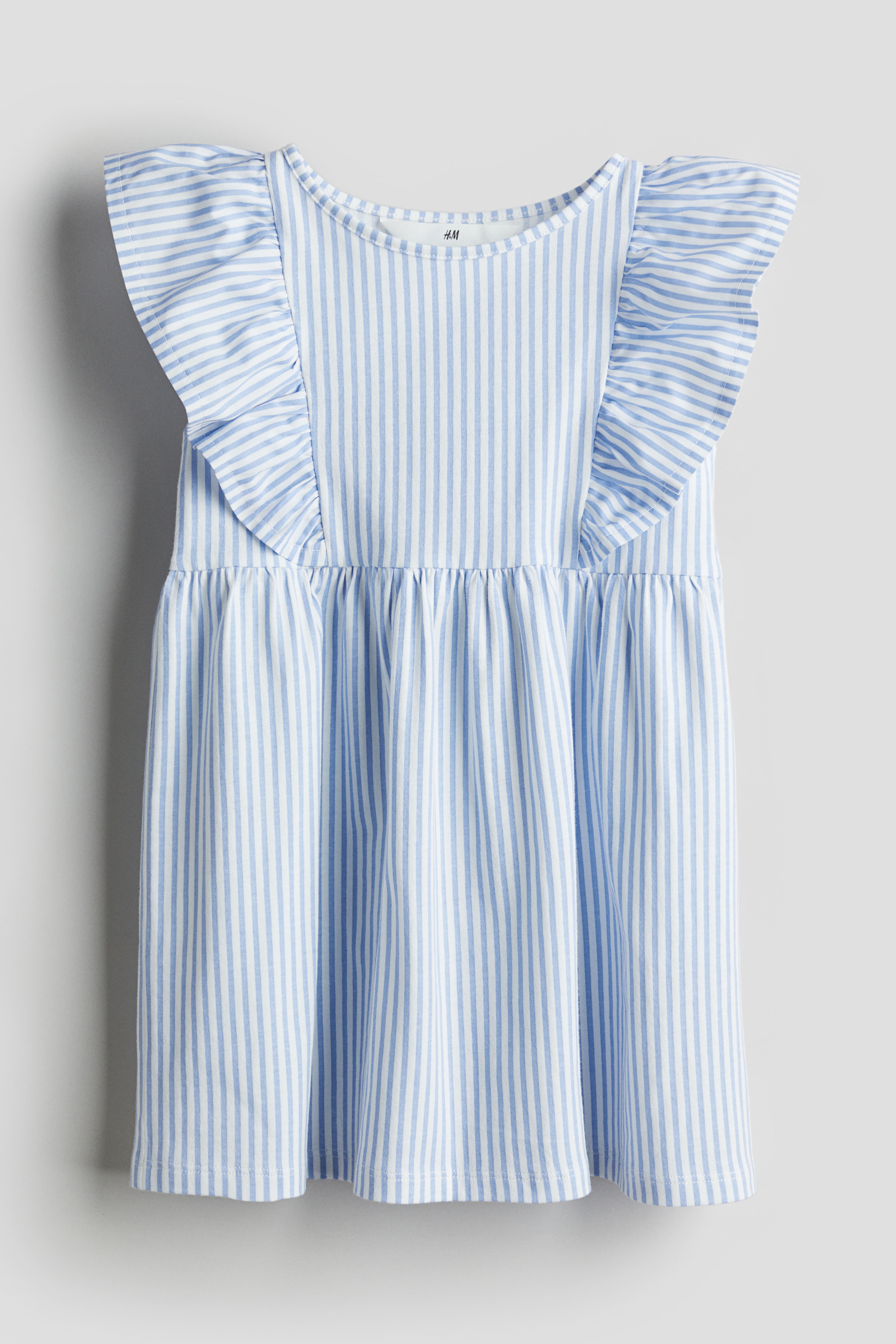 H&m blue and white striped dress best sale