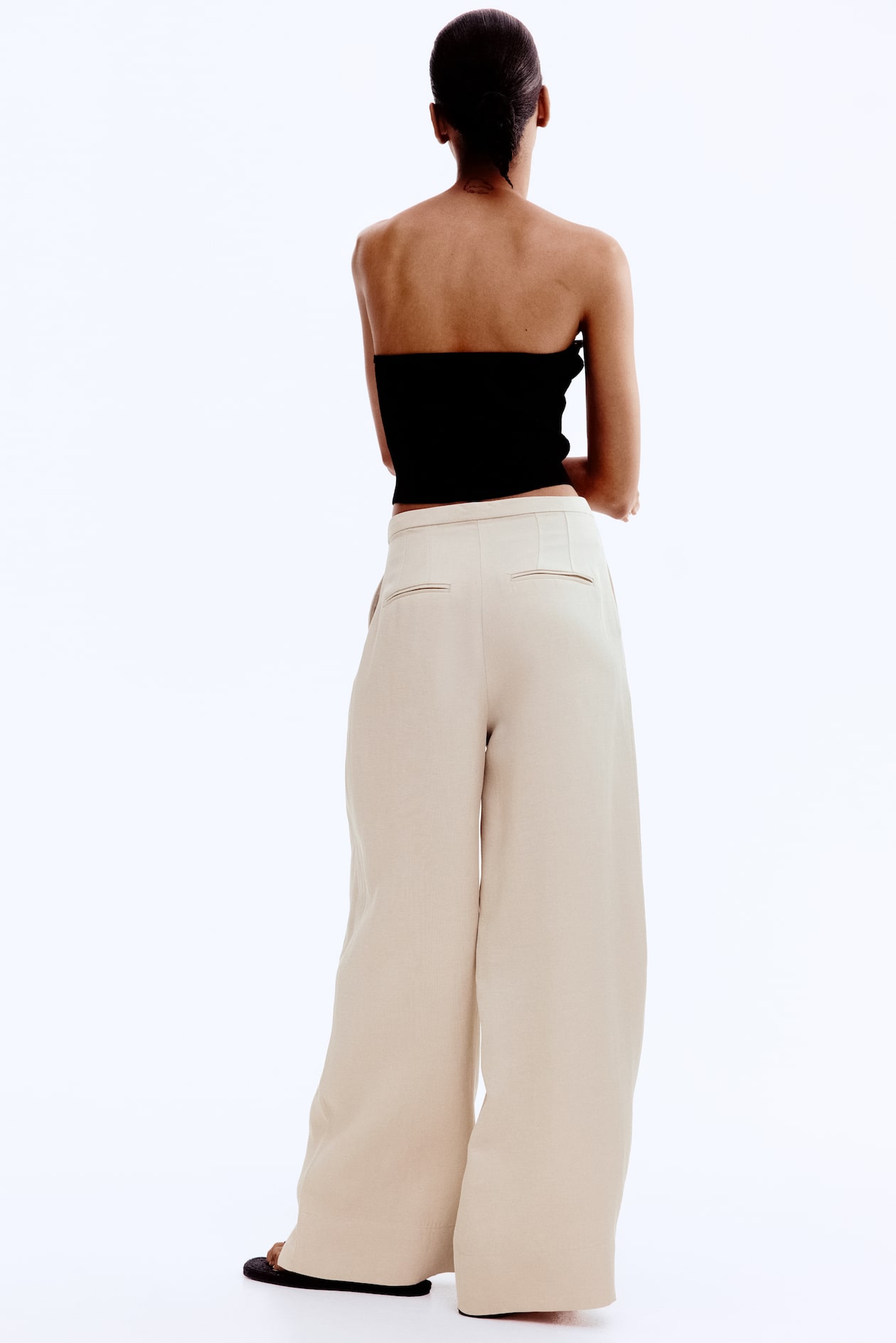 Wide-Leg Linen-Blend Pants - image 3