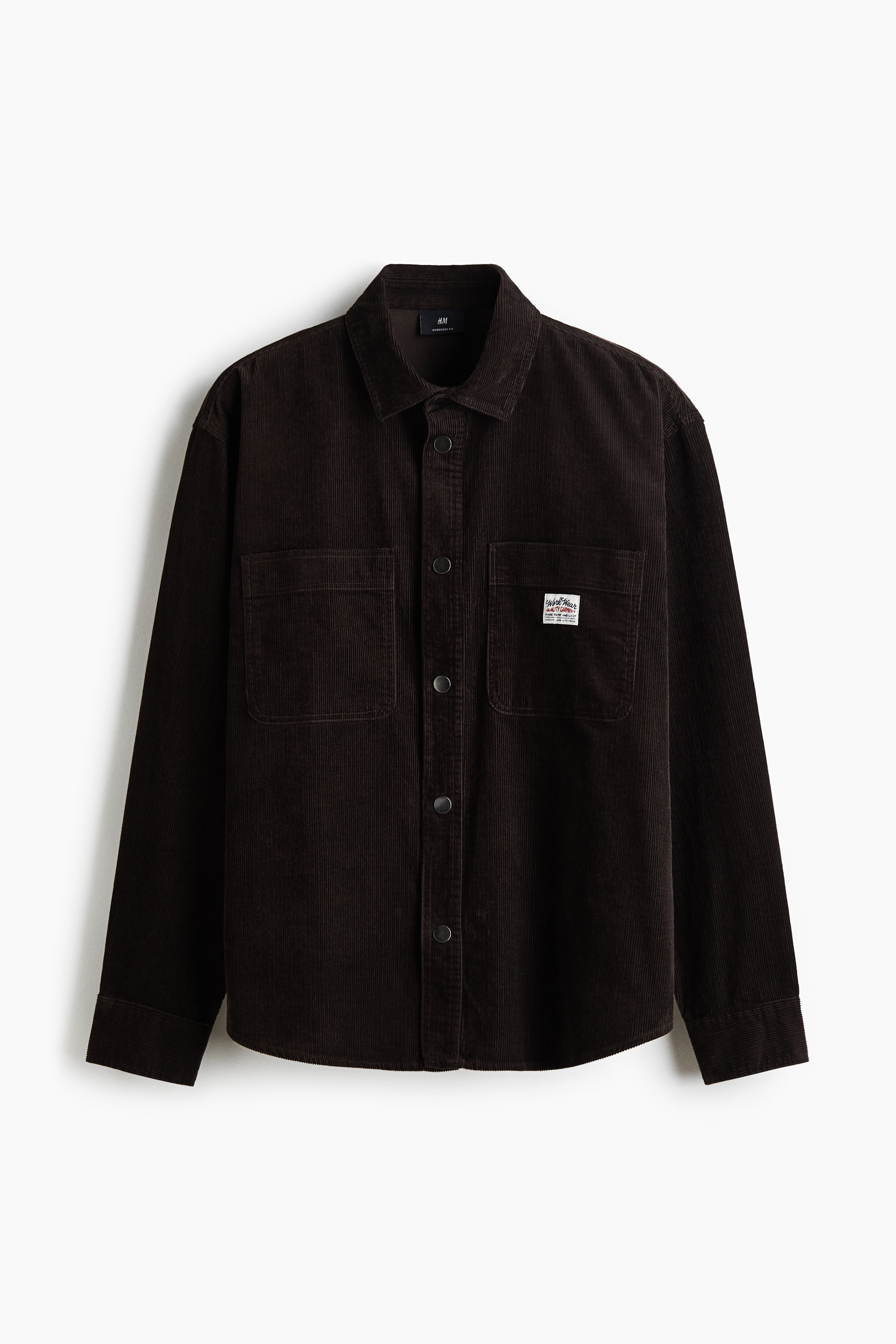 Oversized cotton corduroy shirt - Dark brown/Light beige/Light blue/Dark green
