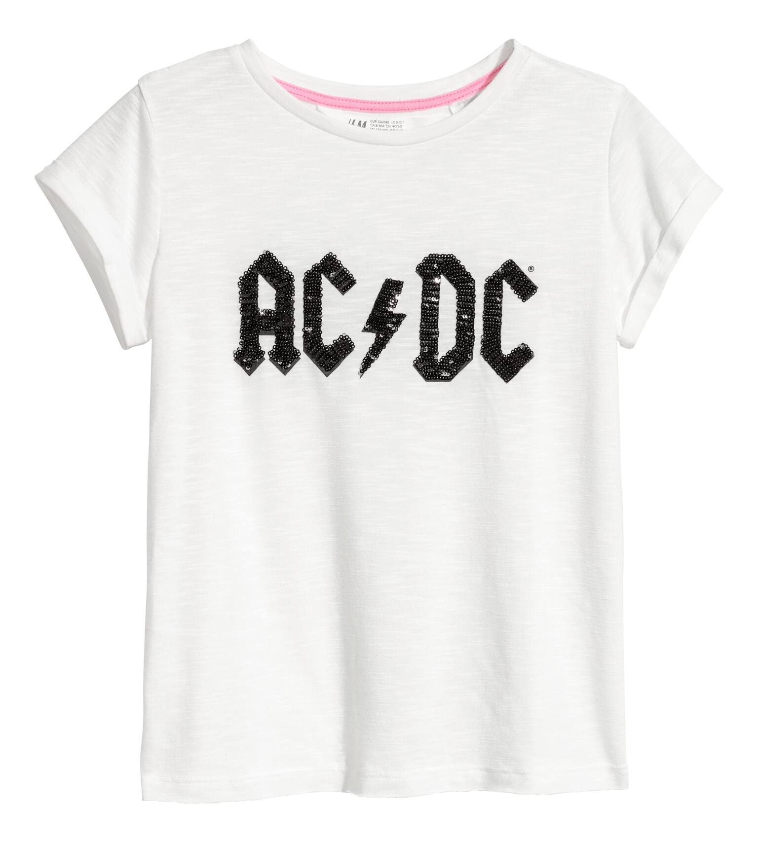 Jersey Top with Printed Design - White/AC/DC - Kids | H&M US