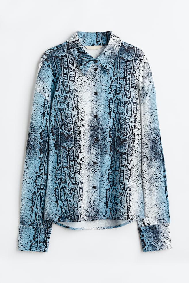 Camicia in jersey fantasia - Blu/pitonato - 1
