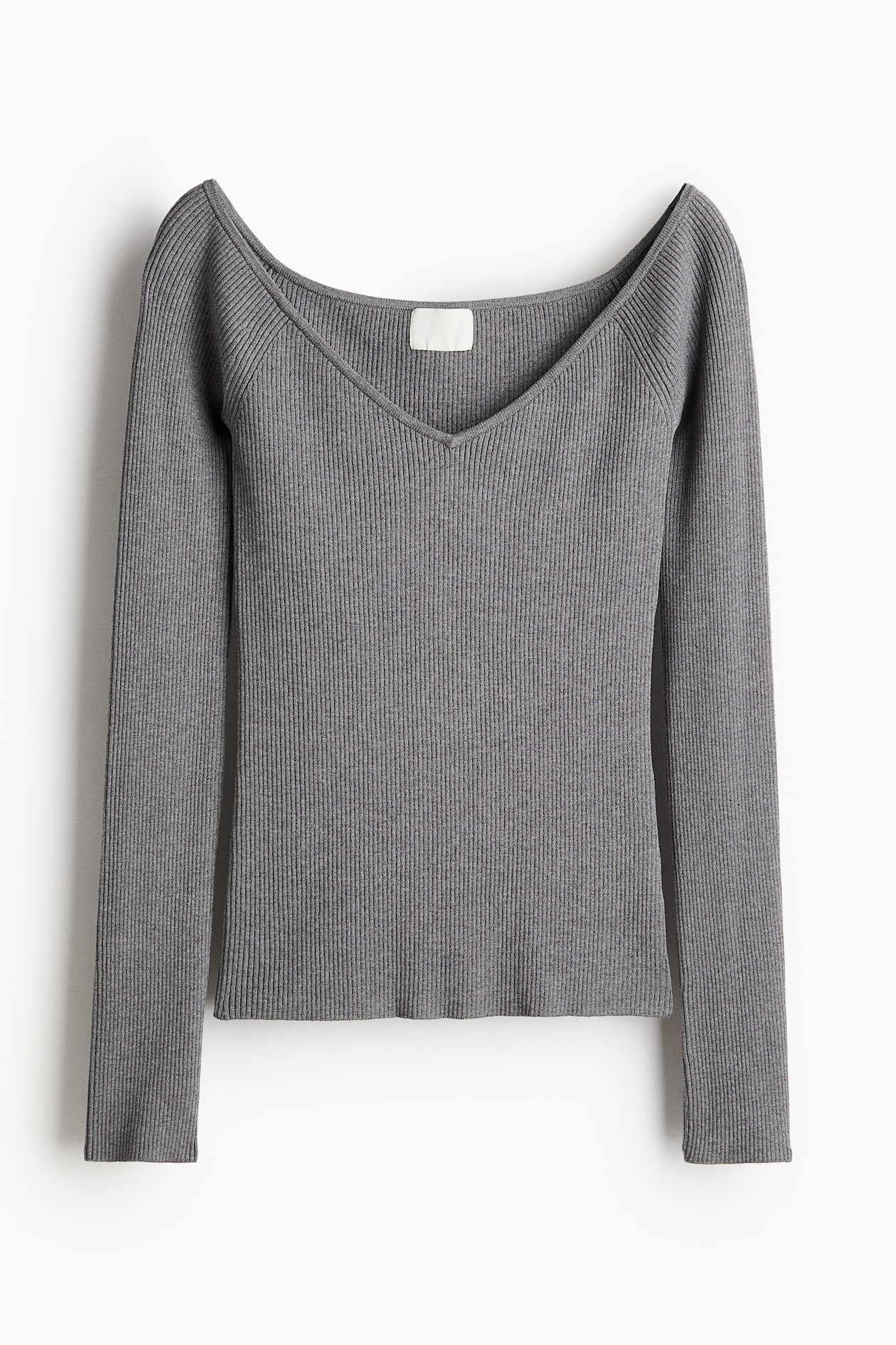 Off-Shoulder-Shirt - Langarm - Normale Länge - Dunkelgrau - Ladies 