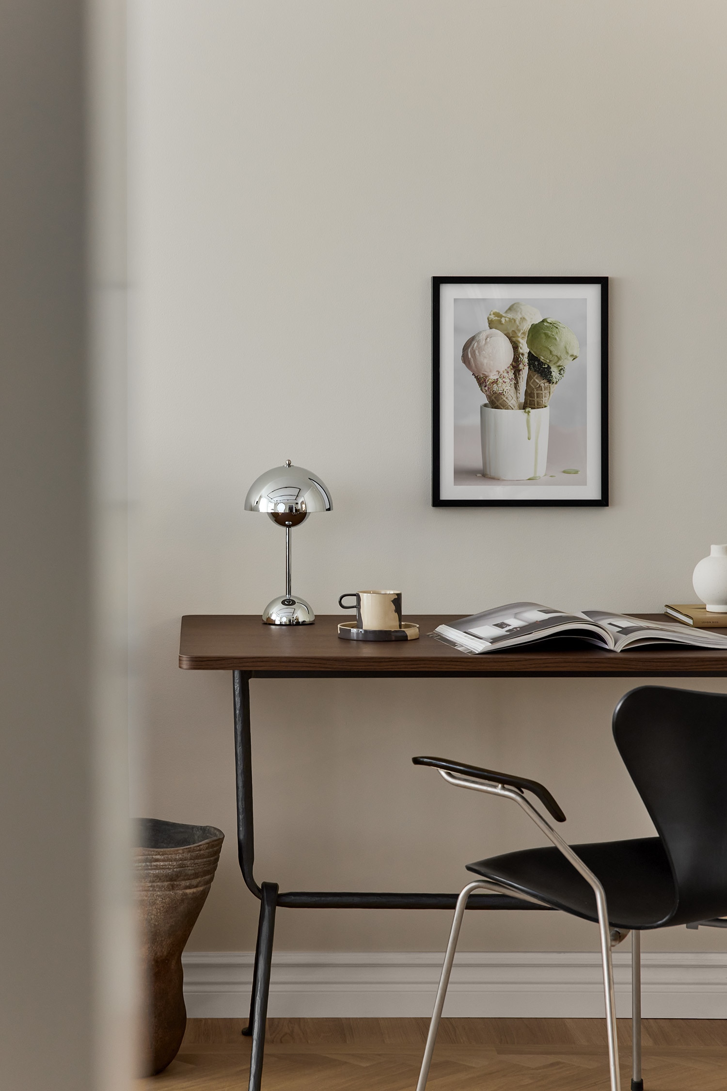 Ice Cream Cone Plakat - Hvid/beige/pink