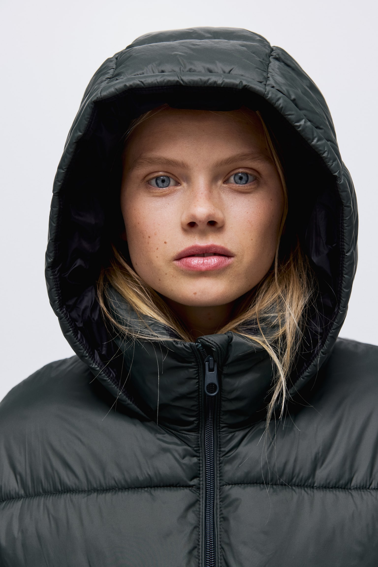 Oversized puffer jacket - Dark dusty green/Red - 5