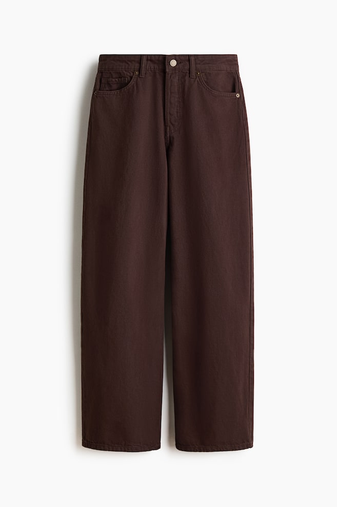 Wide Regular Jeans - Dark brown/Light denim blue/White - 1